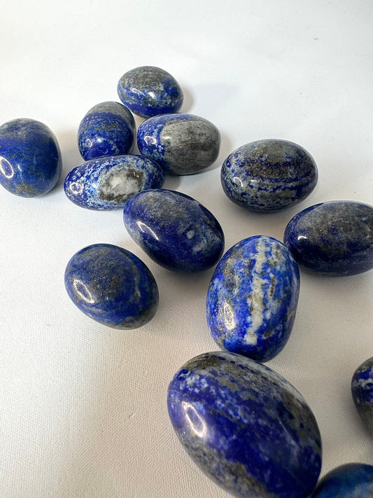Polished Lapis Lazuli Crystal Tumble Stones in deep blue with gold | Bespoke Crystals