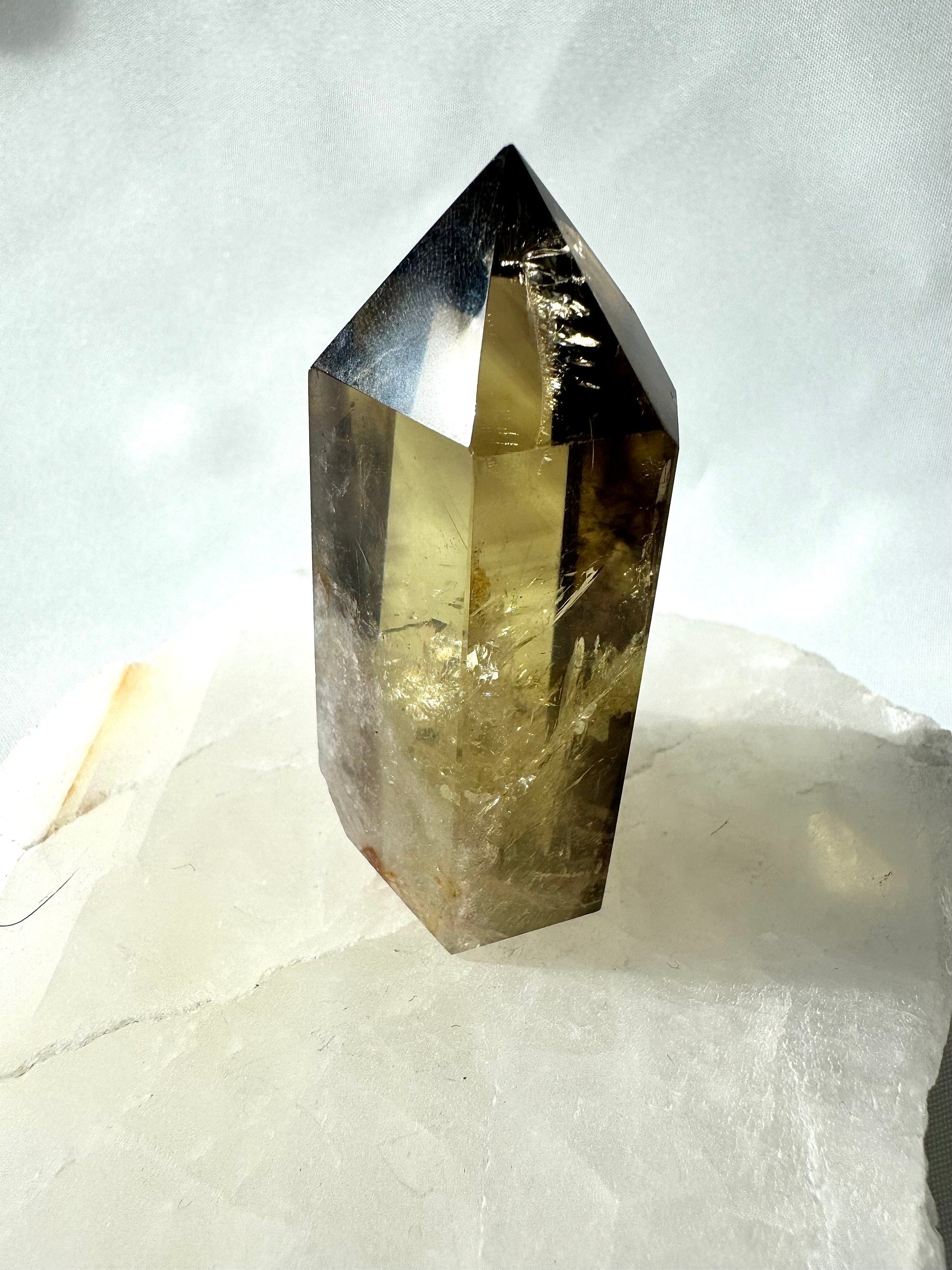 Polished Citrine Crystal Point | Bespoke Crystals with golden hues and natural inclusions, perfect for home decor or metaphysical use.