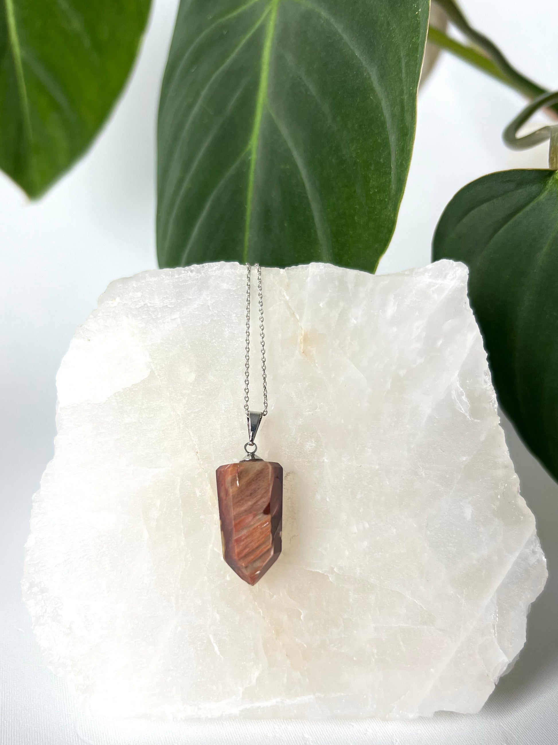 Red Amphibole Quartz Pendant | Bespoke Crystals Jewellery NZ