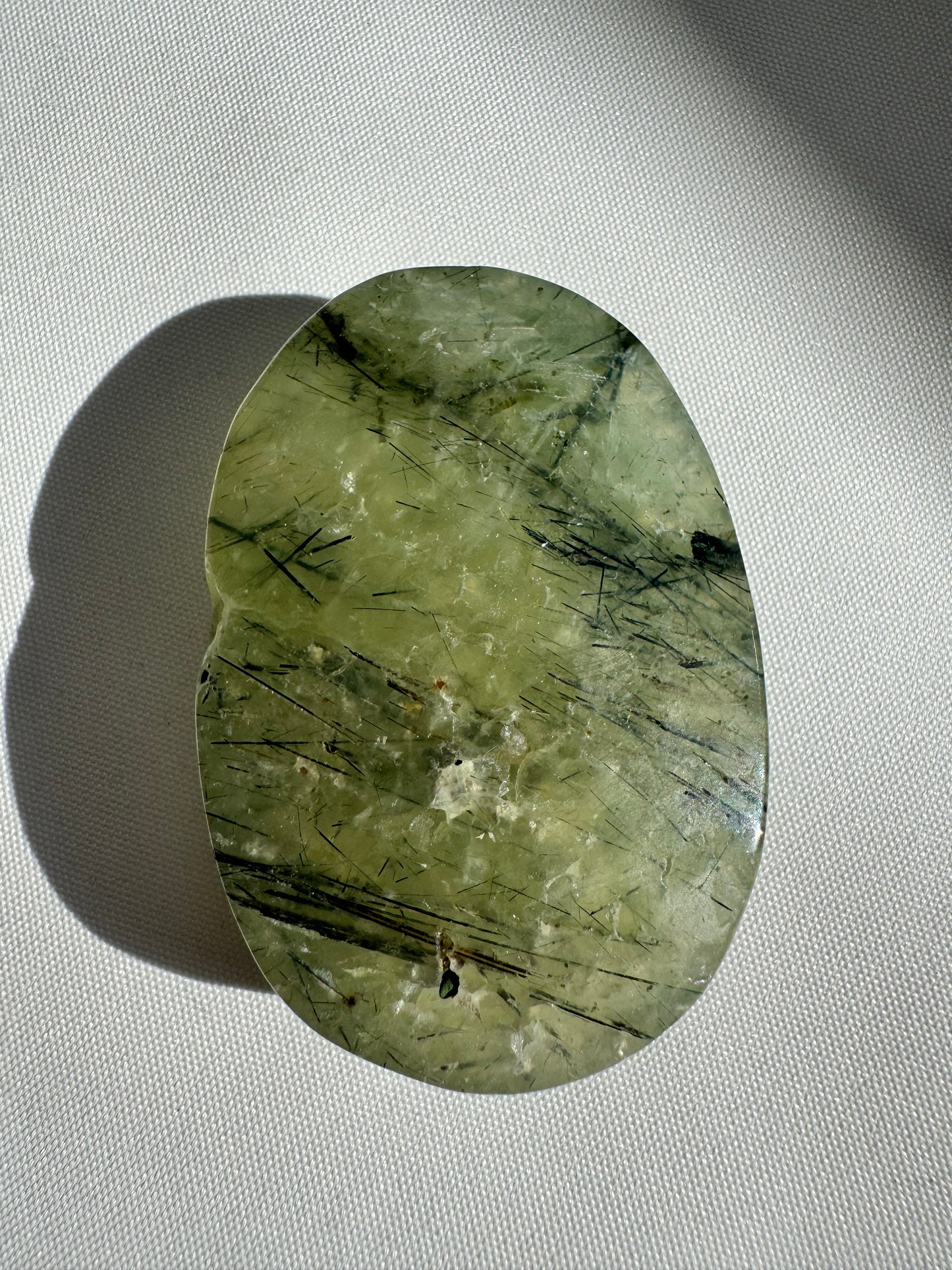 Prehnite Crystal Palm Stone