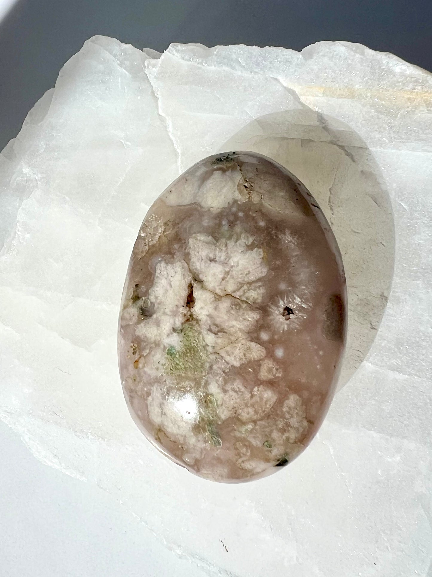 Flower Agate Crystal Palm Stone | Bespoke Crystals