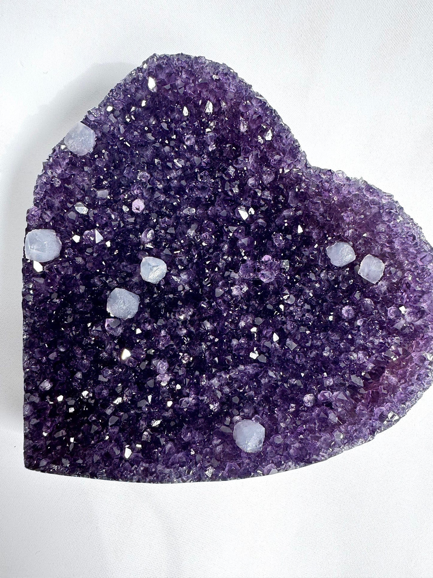 Amethyst Crystal Heart with Calcite | Bespoke Crystals NZ