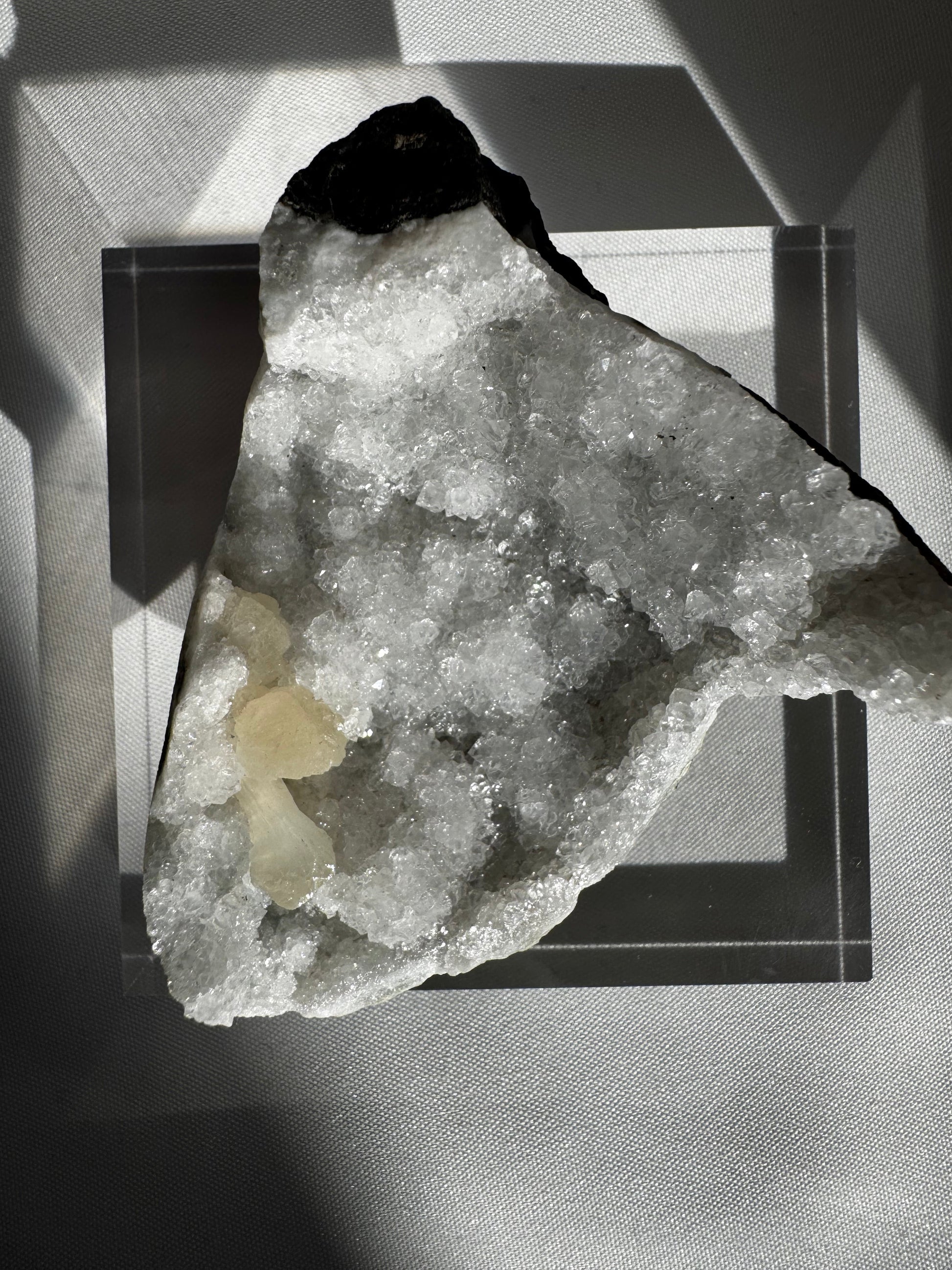 Apophyllite Crystal with Calcite