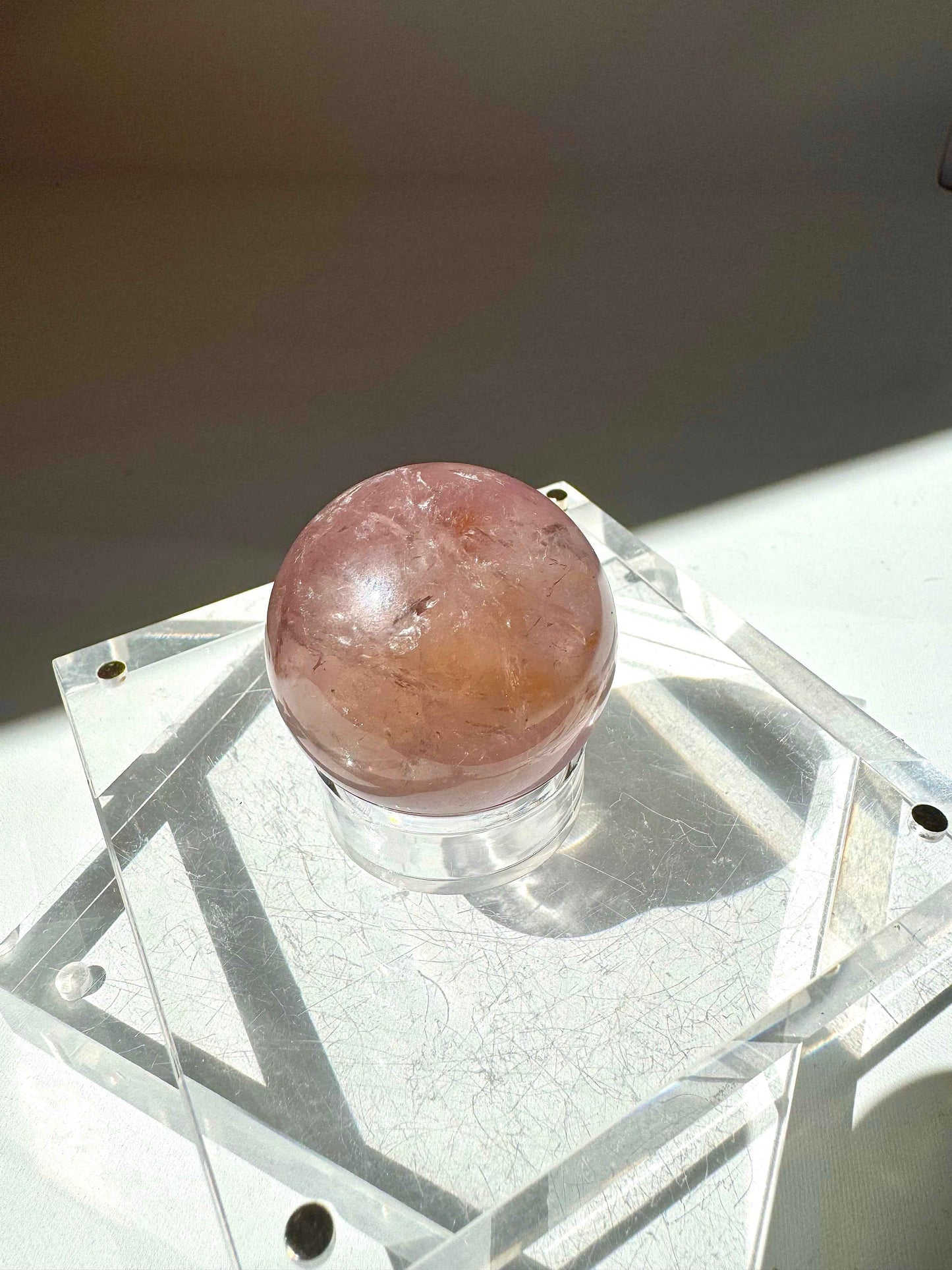 Ametrine Crystal Sphere #1 | Bespoke Crystals highlighting warm golden and soft purple shades, ideal for healing and balance in crystal collections.