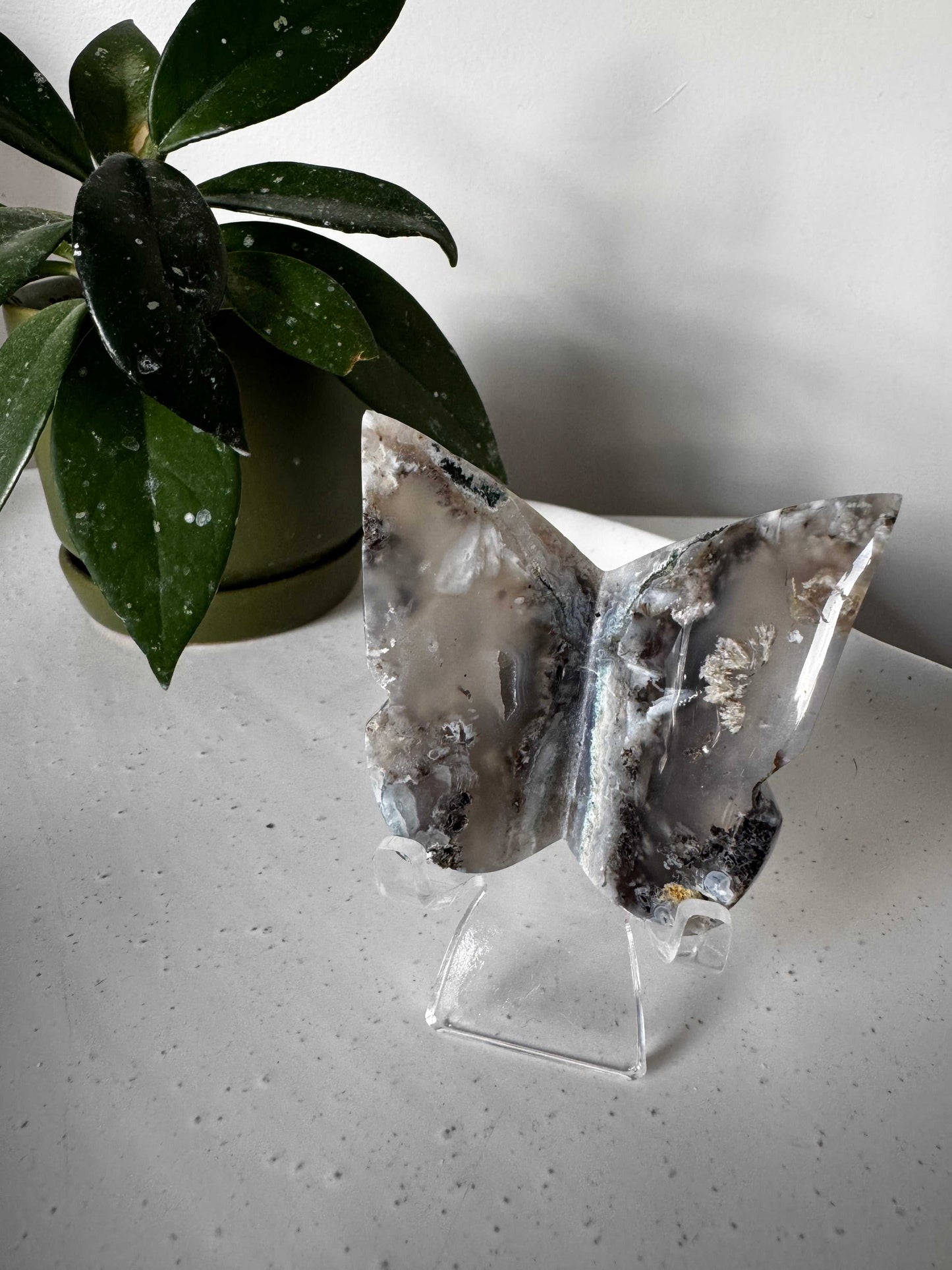 Moss Agate Crystal Butterfly | Bespoke Crystals