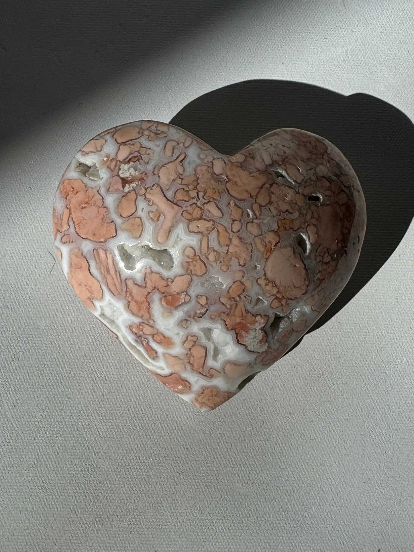 Cotton Candy Agate Crystal Hearts