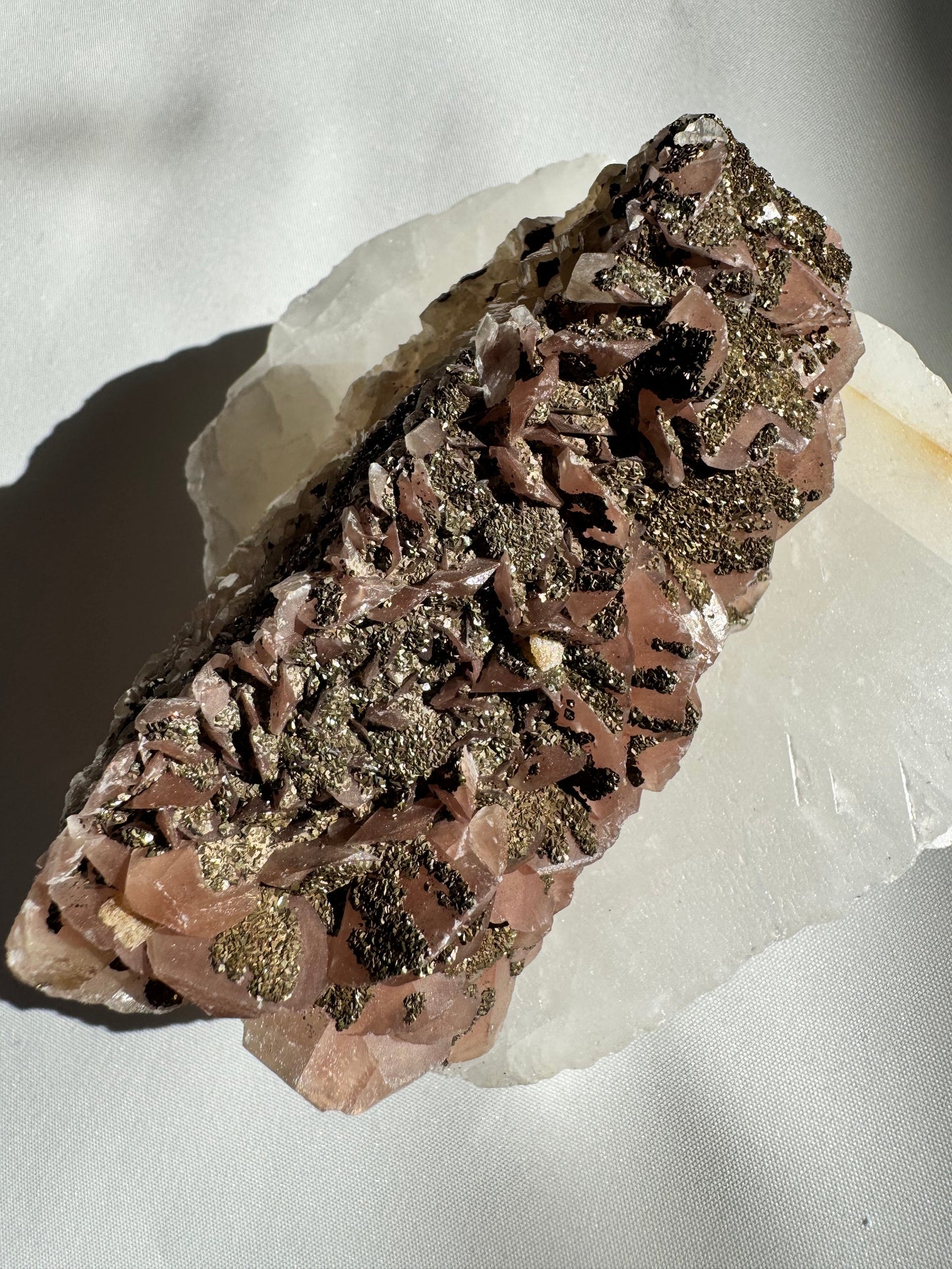 Rare Pink Benz Calcite with Chalcopyrite #1