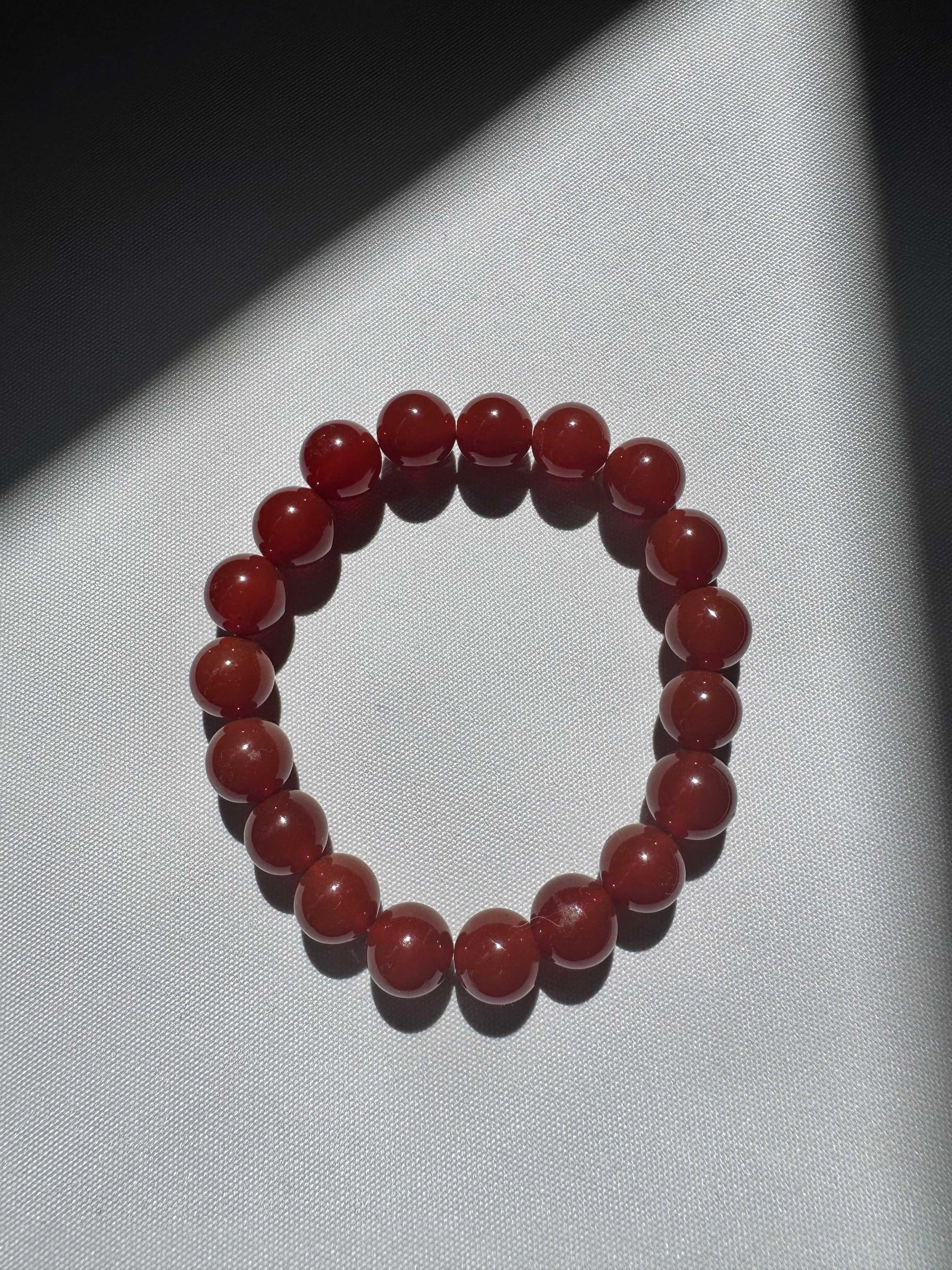 Carnelian Crystal Bracelet | Bespoke Crystals with vibrant red-orange beads
