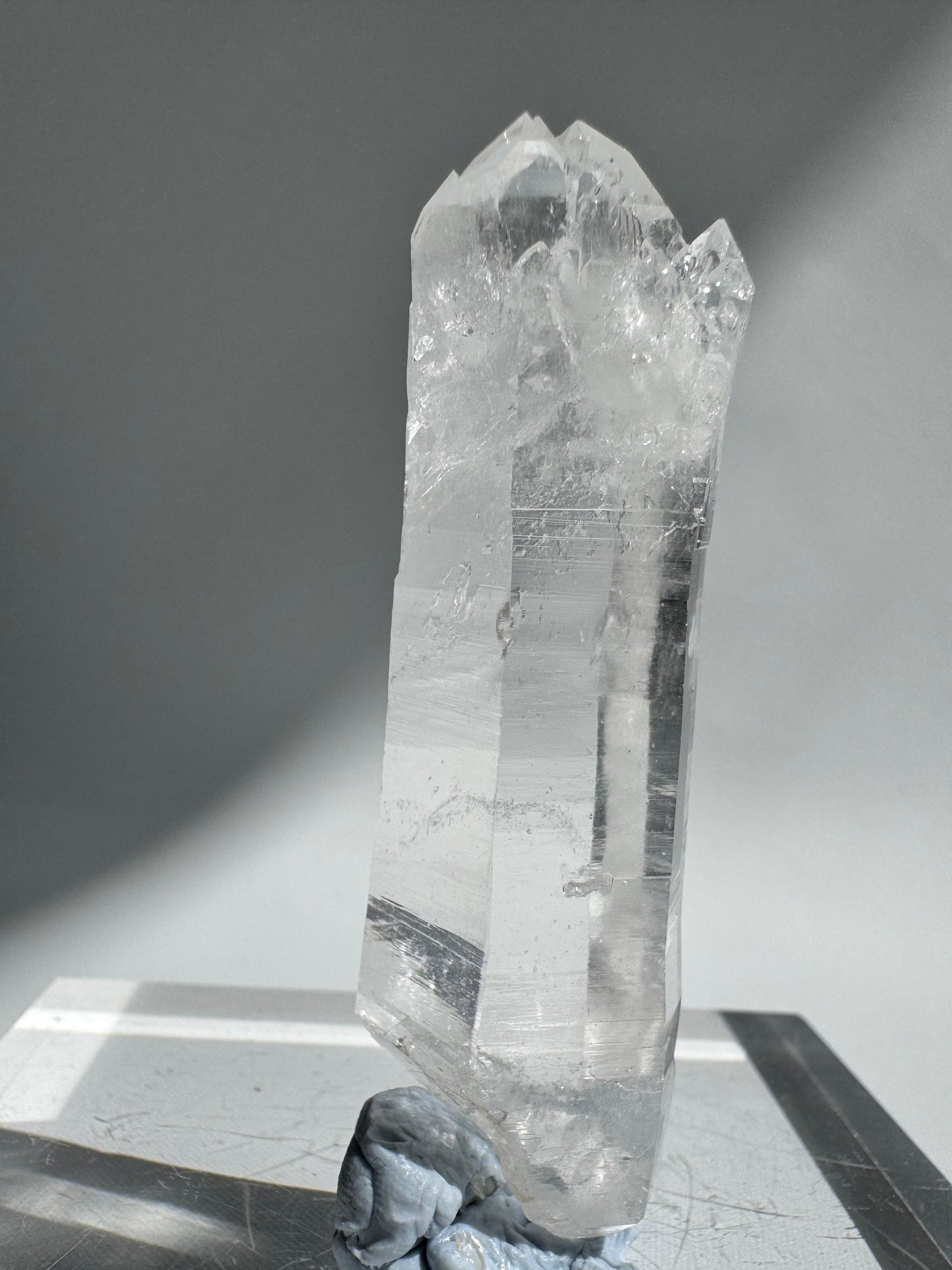Silver Light Crystal Lemurian Seed Point DT