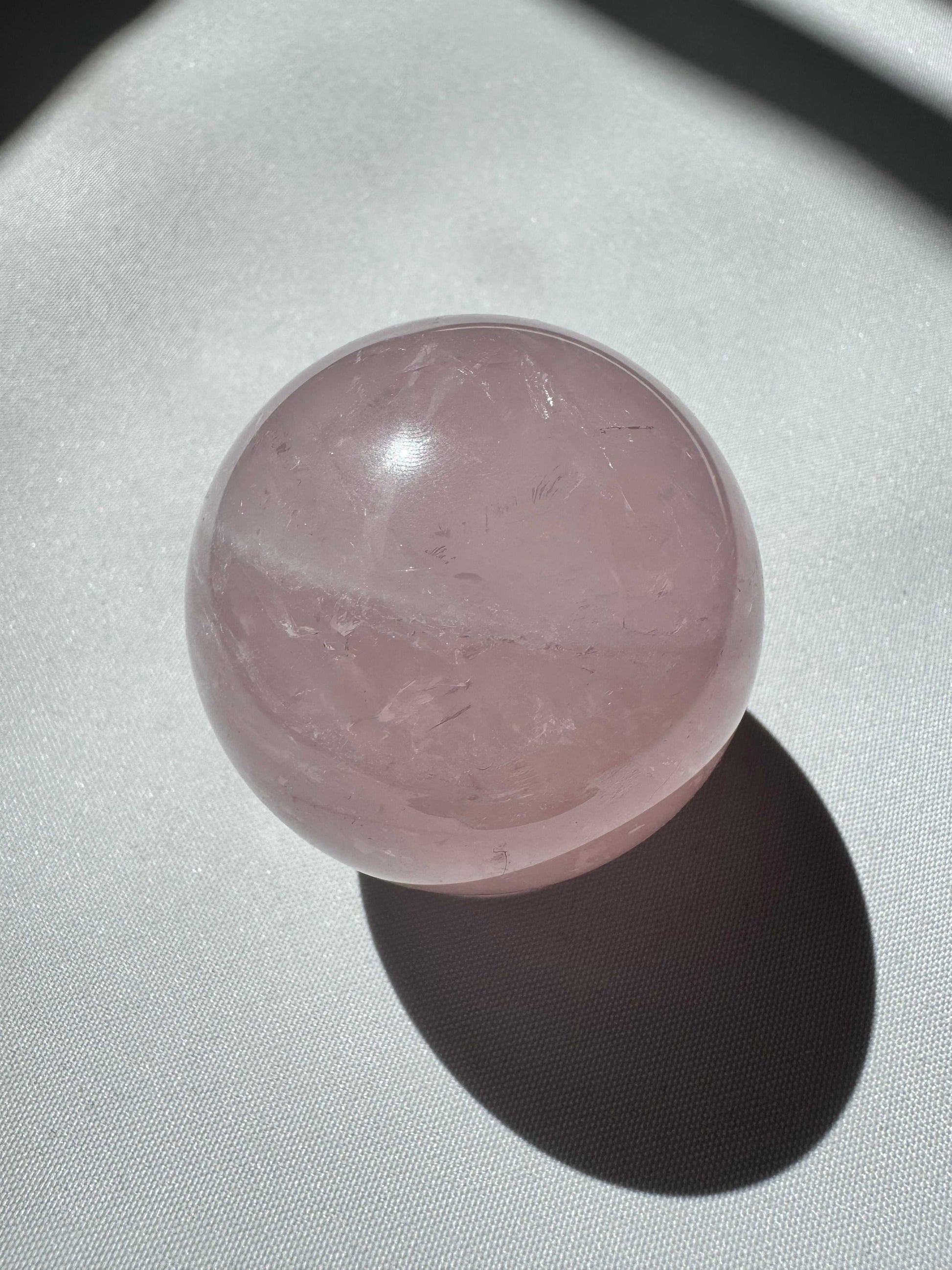 Polished Rose Quartz Sphere -  Perfect for collectors and energy work.
