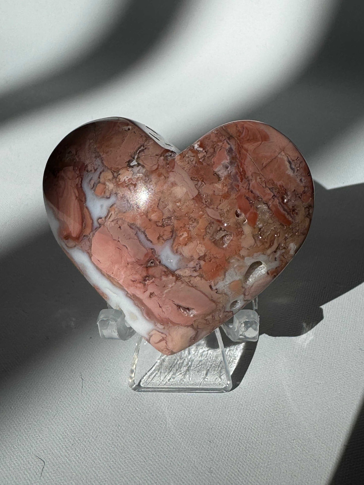 Cotton Candy Agate Crystal Hearts