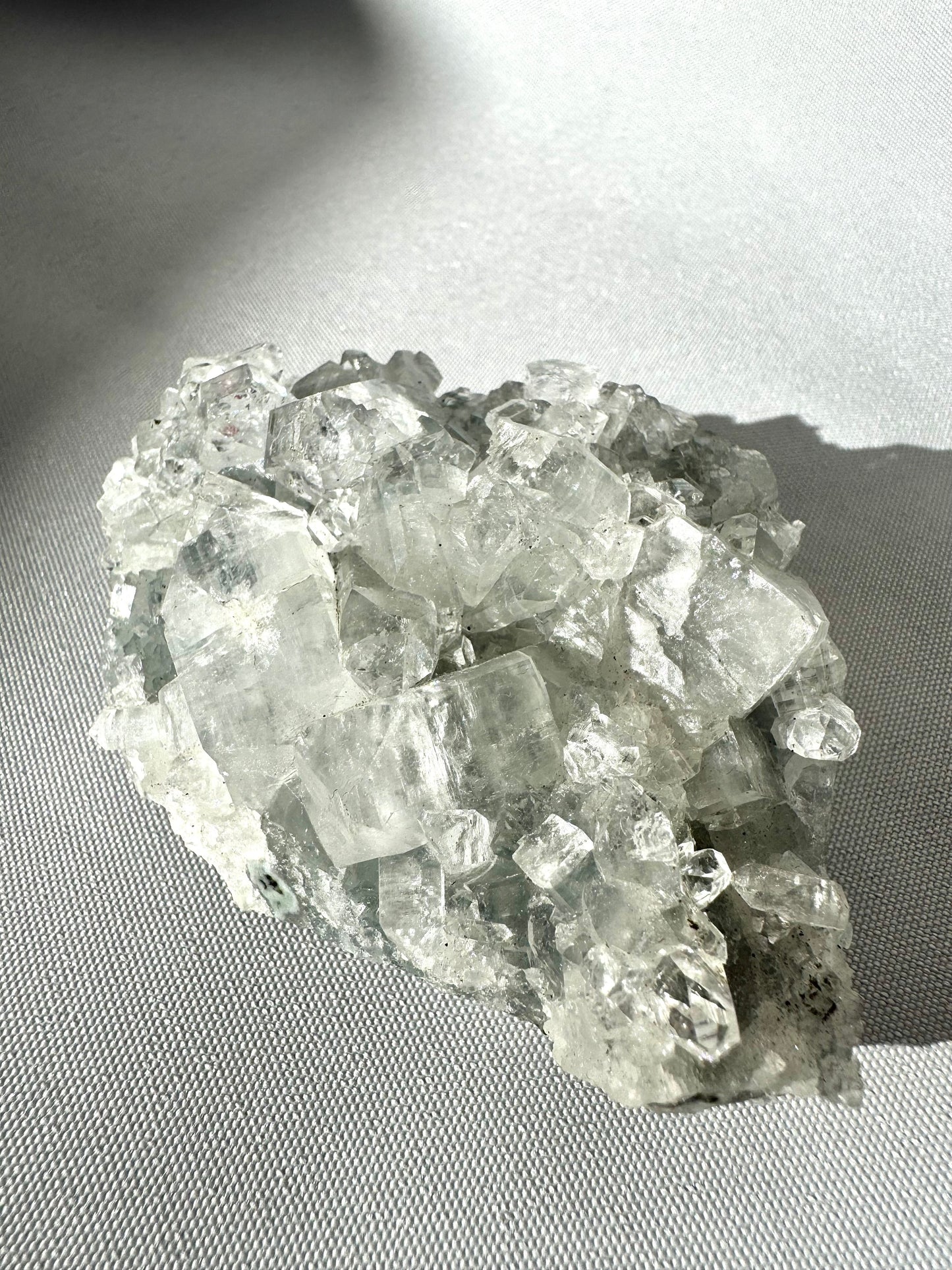 Apophyllite Crystal Cluster #3 with transparent cubic crystals and calming clarity, A stunning Piece.