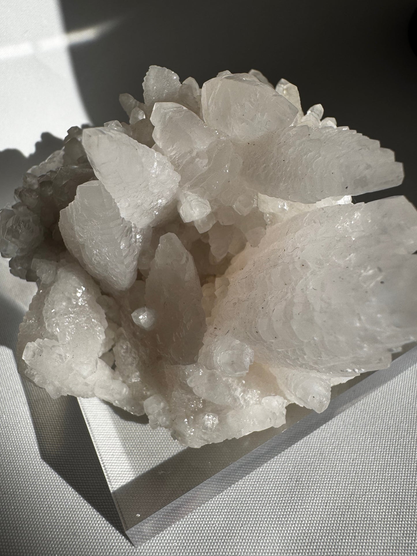 Pink Feather Calcite Crystal Cluster #1