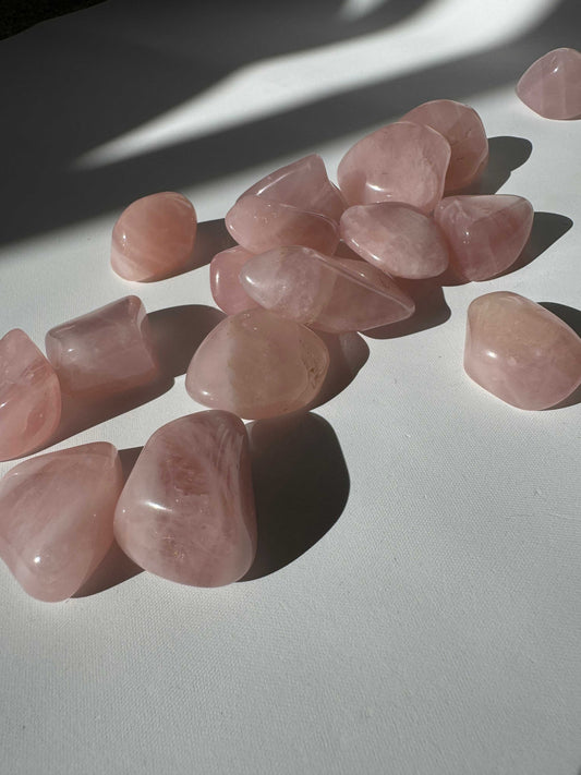 Bespoke Crystals Rose Quartz Healing Stones , showcasing soft pink hues ideal for love and serenity rituals.