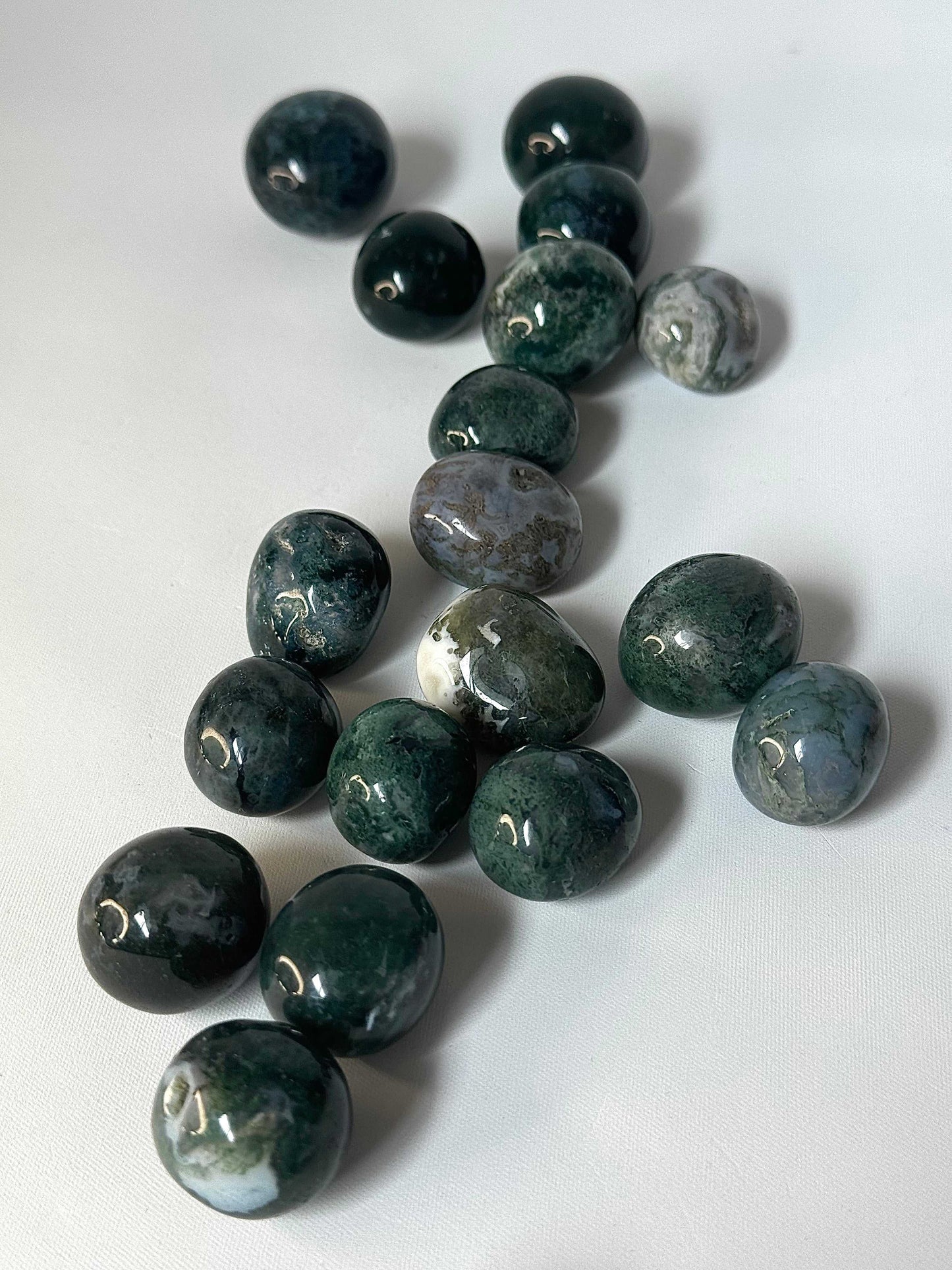 Moss Agate Crystal Tumble Stones | Bespoke Crystals