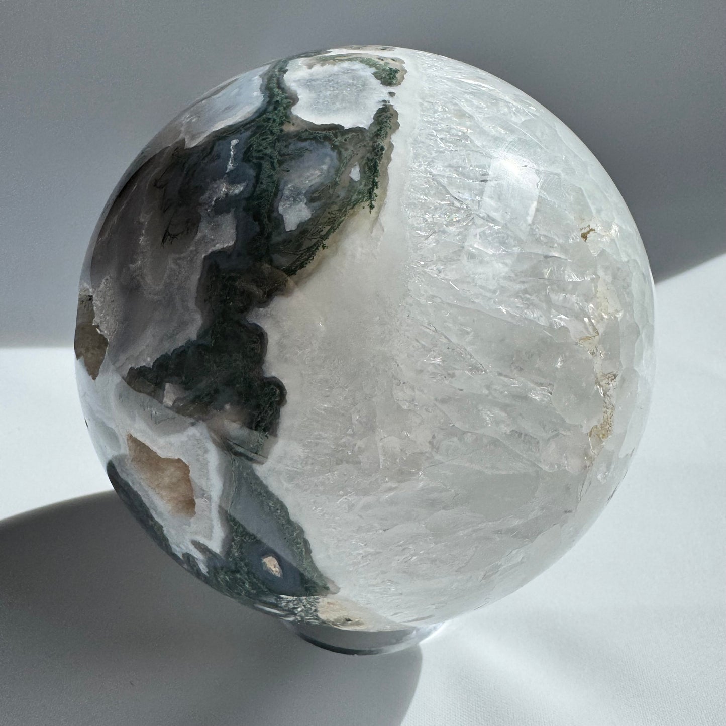 Moss Agate Crystal Sphere