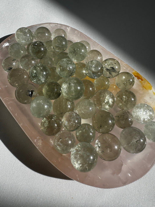 Prasiolite Crystal Mini Spheres | Bespoke Crystals