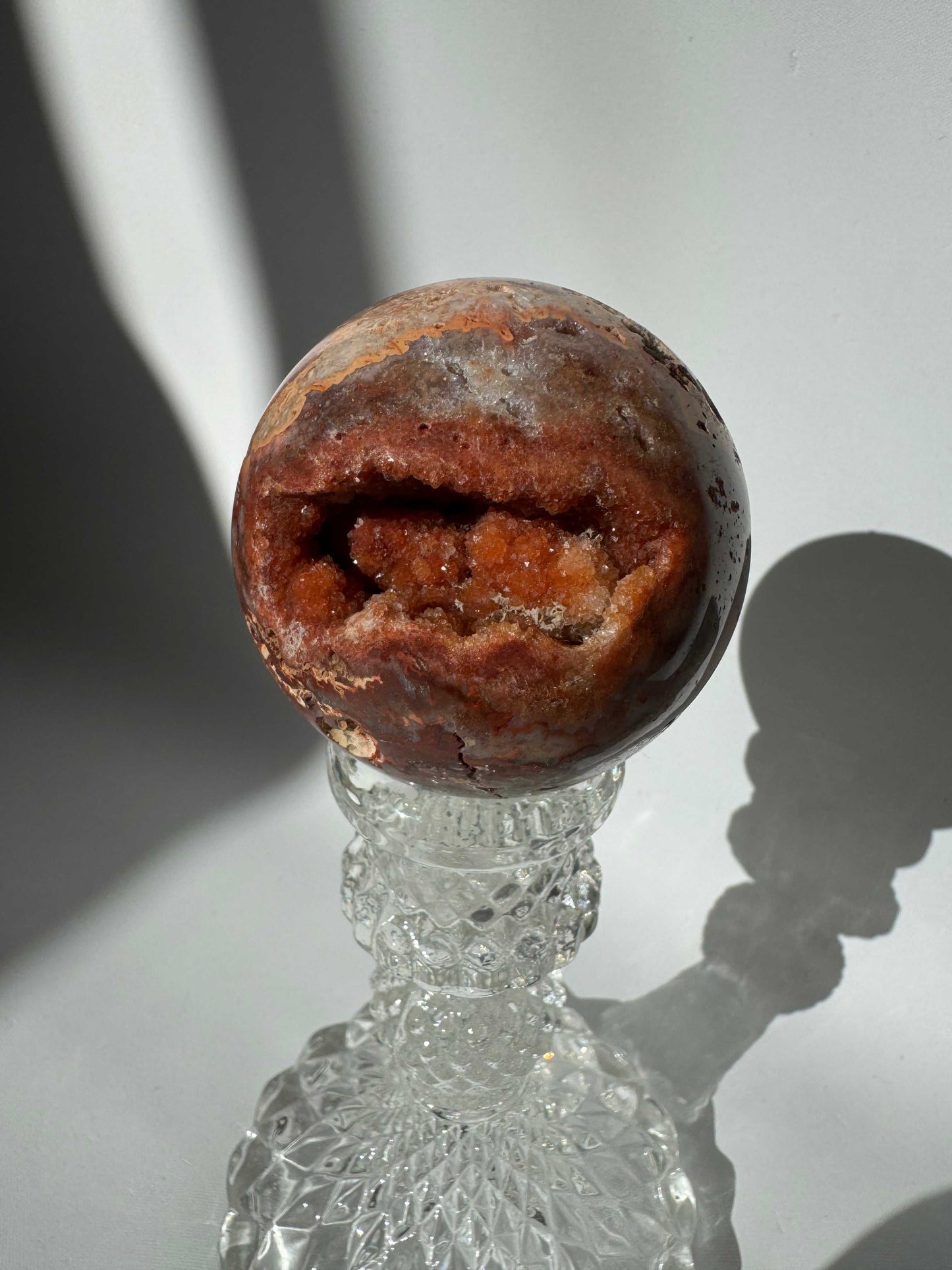 Pink Crazy Lace Agate Crystal Druze Sphere #3 | Bespoke Crystals