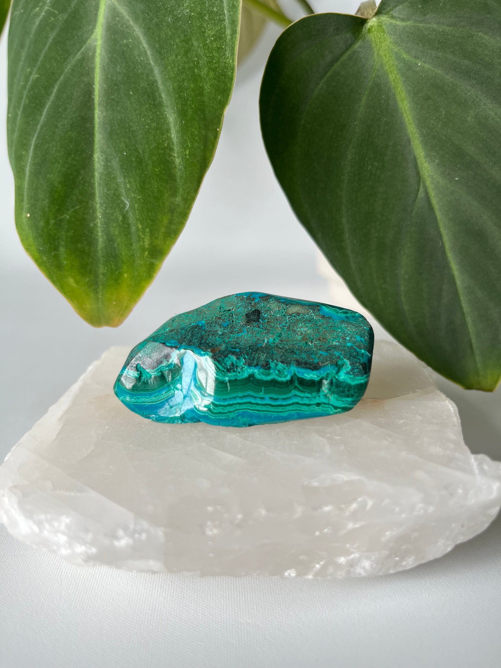 Chrysocolla Freeform crystal with vibrant teal and green banding | Bespoke Crystals NZ