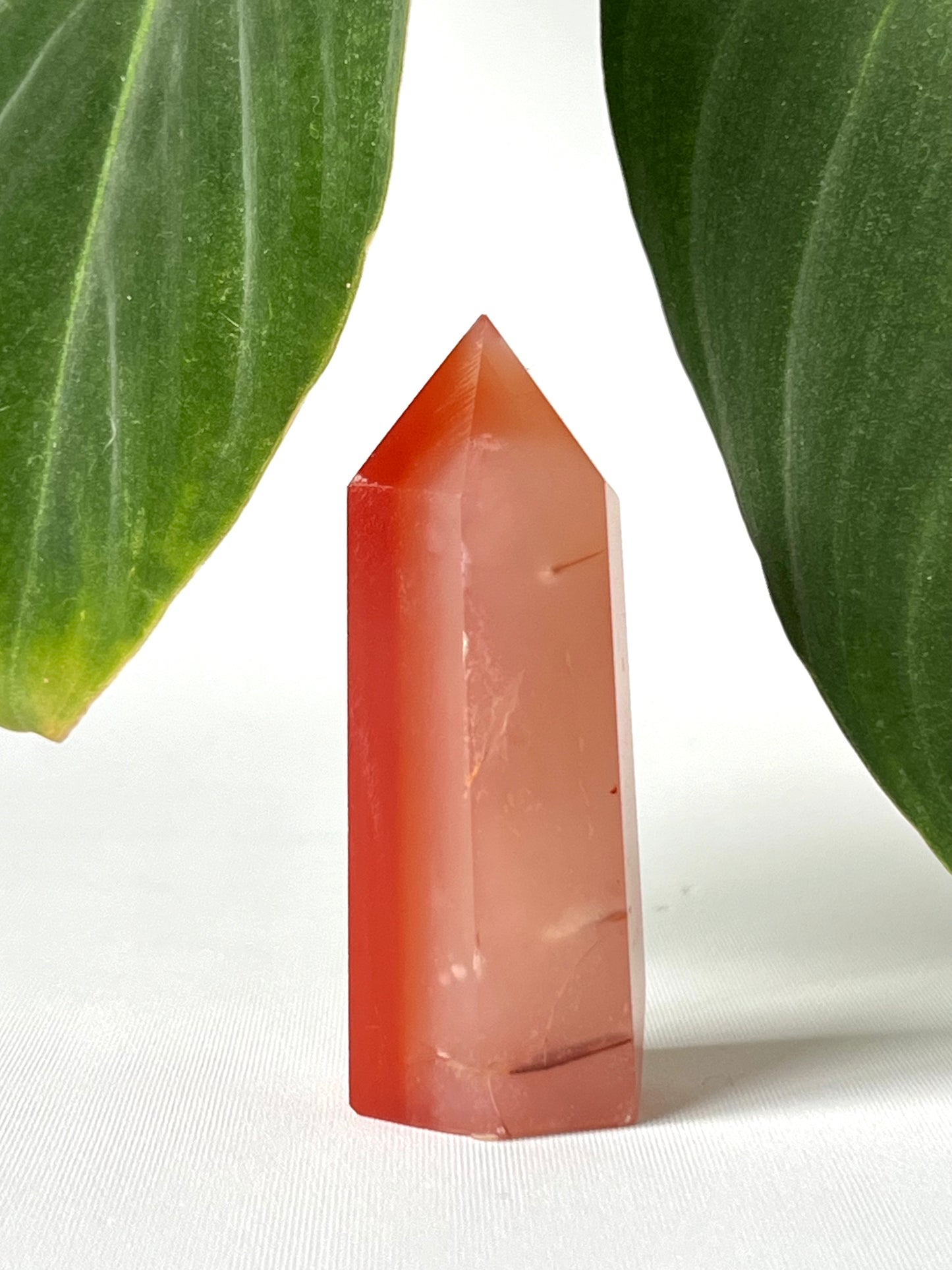 Polished Flower Agate with Carnelian Point #2 from Crystals NZ, a collectible gemstone tower for creativity and growth in crystal collections.