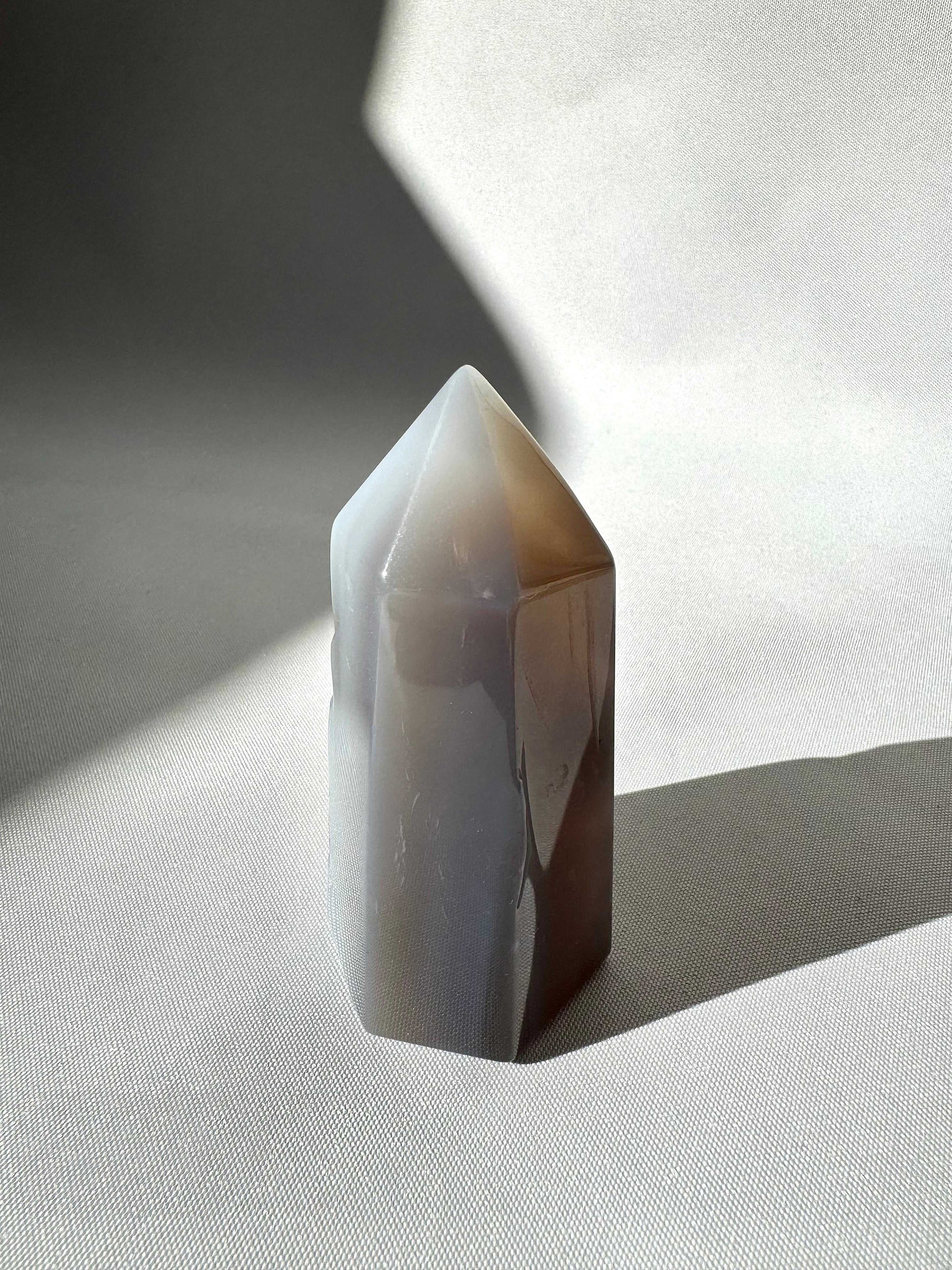 Polished Grey Agate Crystal Point #2 | Bespoke Crystals