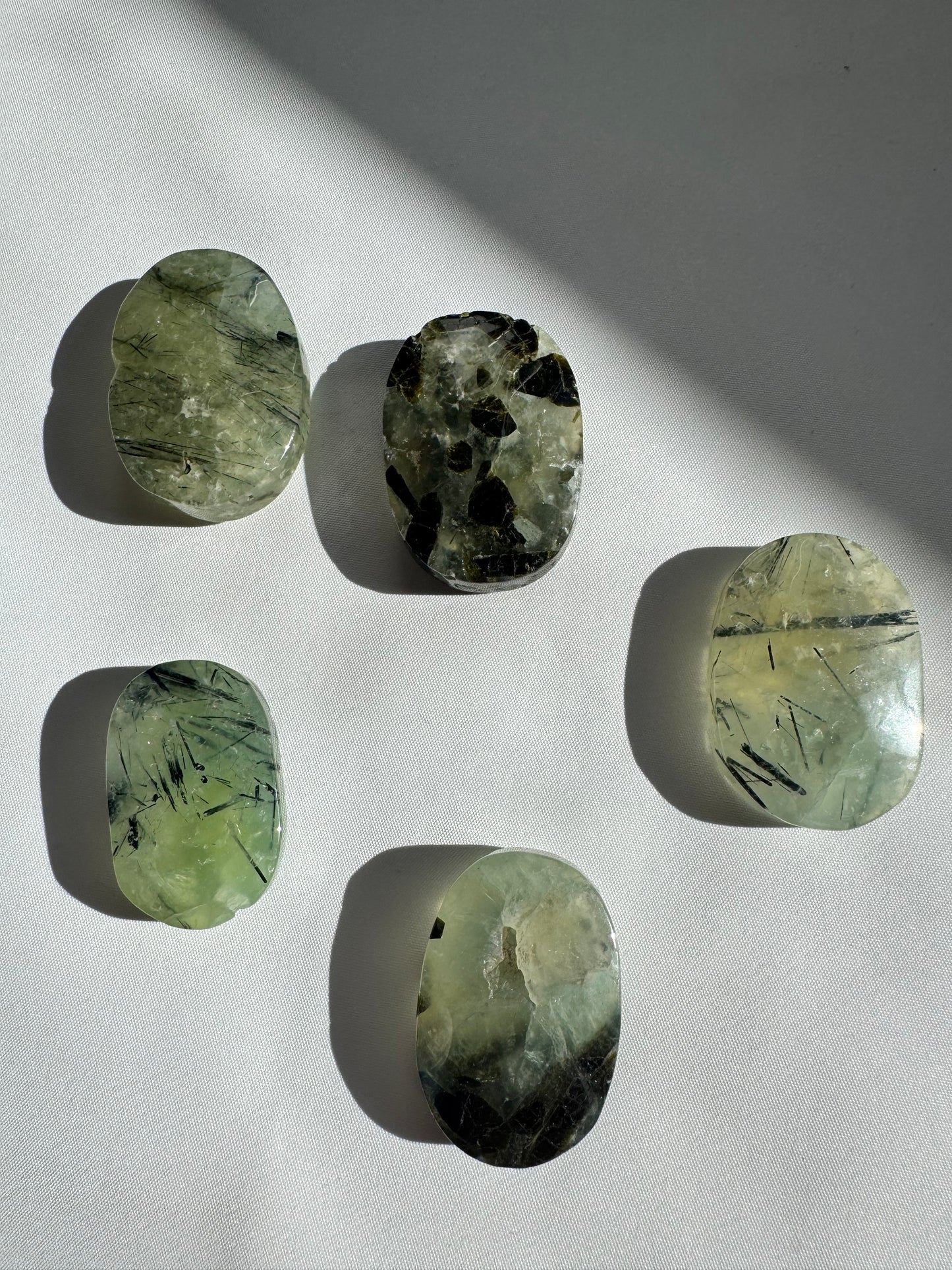 Prehnite Crystal Palm Stone