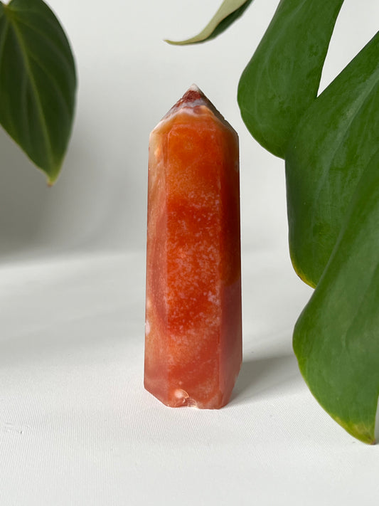 Flower Agate with Carnelian Point | Bespoke Crystals #10