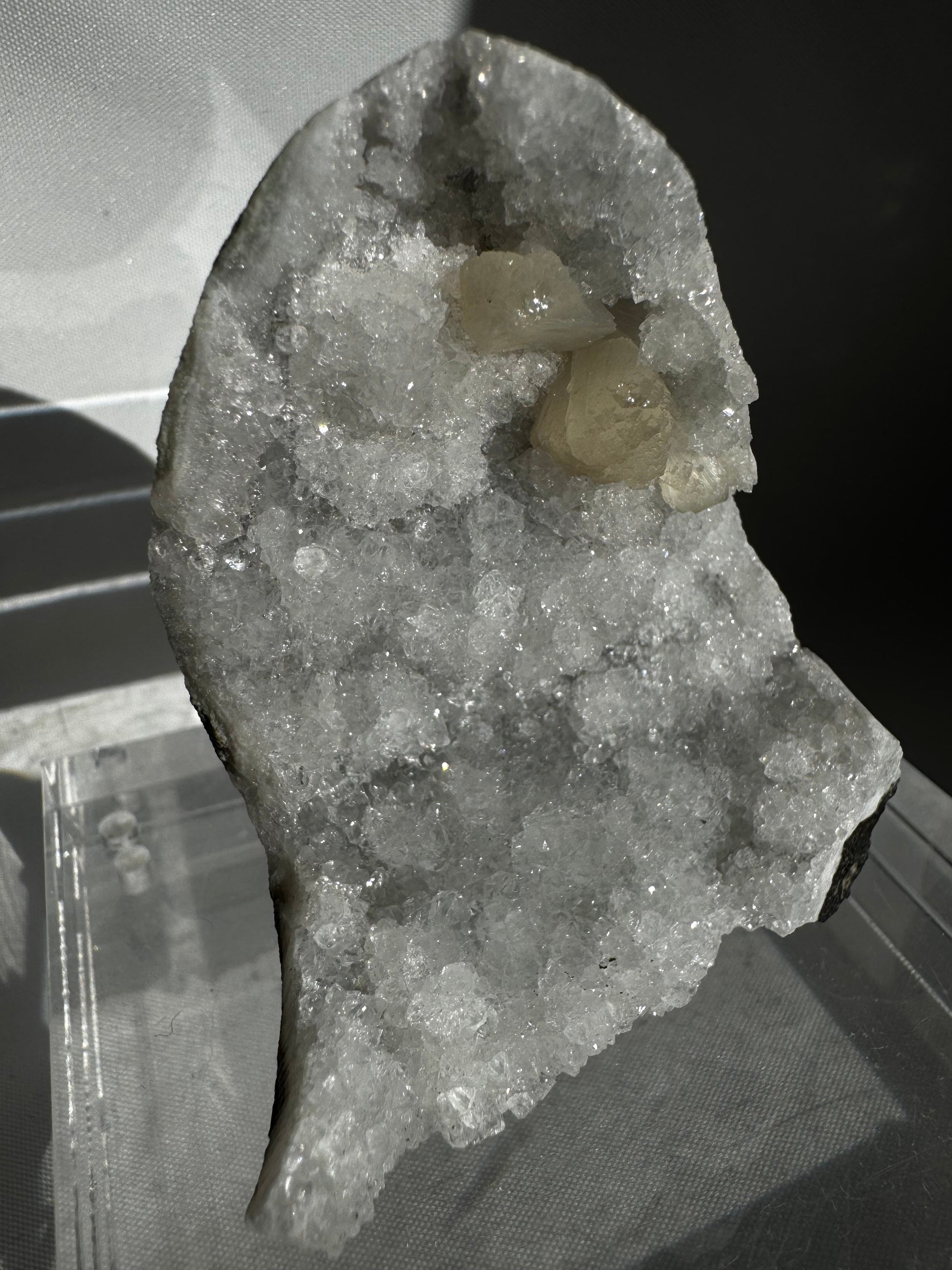 Apophyllite Crystal with Calcite