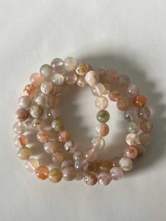 Flower Agate Bracelet 8mm | Shop crystal bracelets online in NZ today.