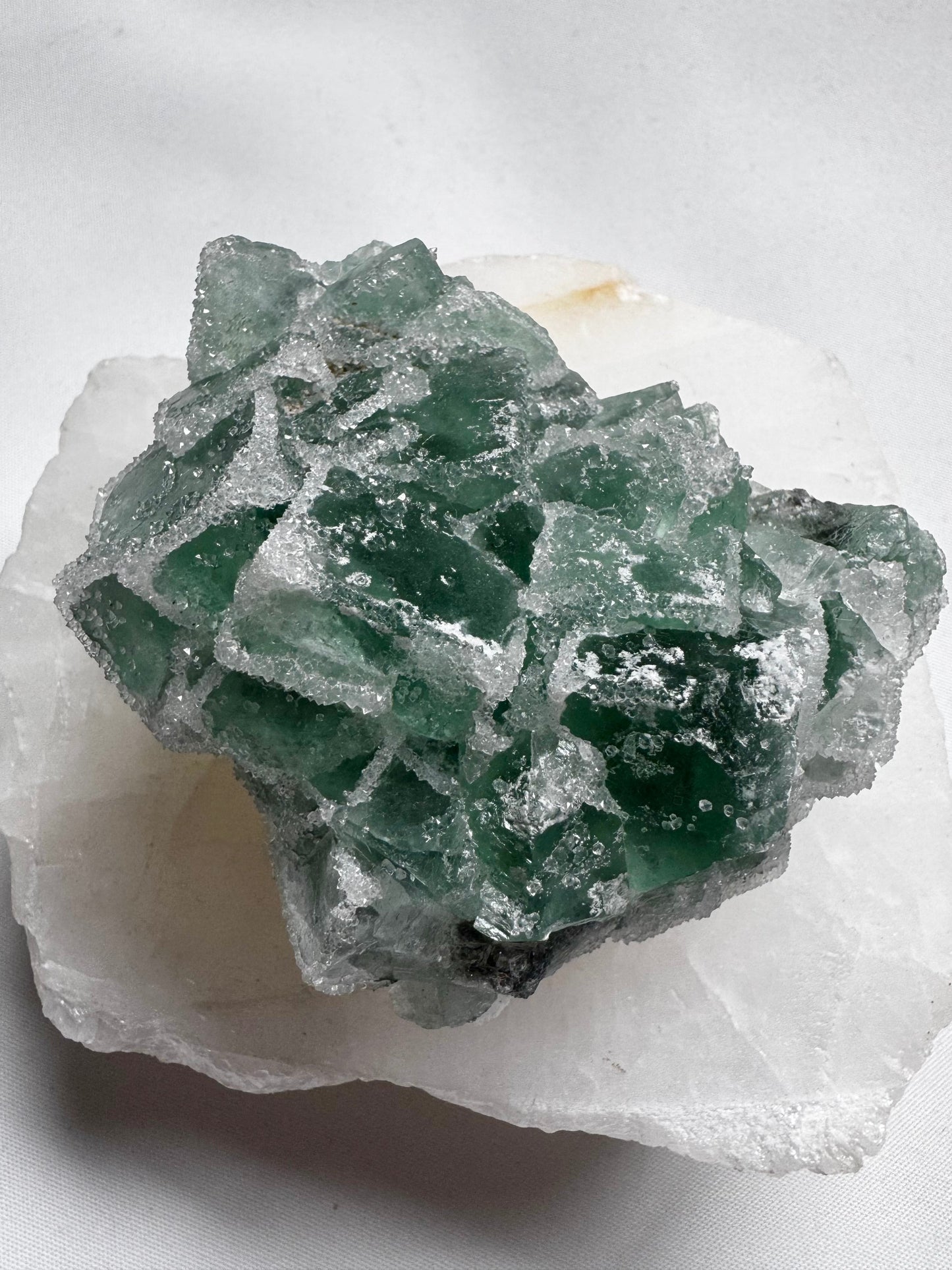 Green Sugar Cubic Fluorite Crystal Cluster #2