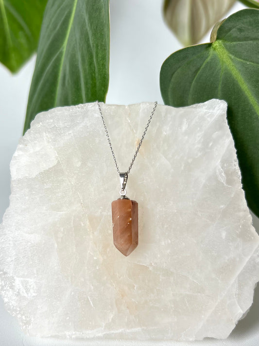 Red Amphibole Quartz Pendant | Crystal Jewellery NZ for intuition and spiritual balance.