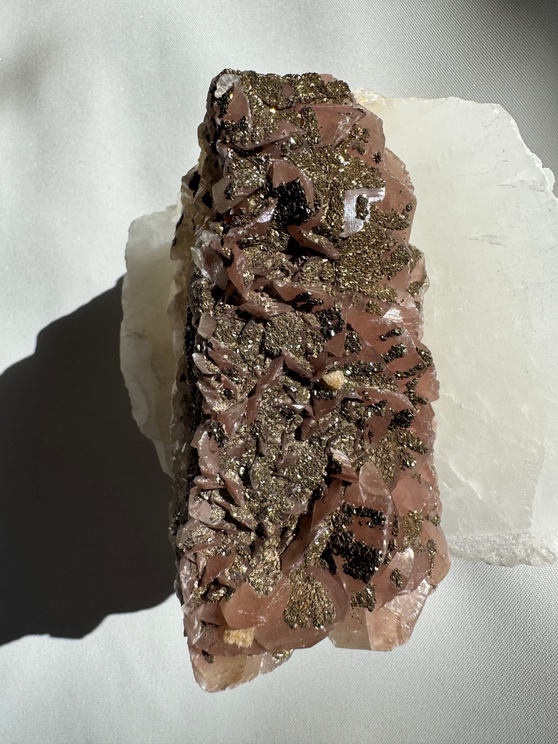 Rare Pink Benz Calcite with Chalcopyrite #1