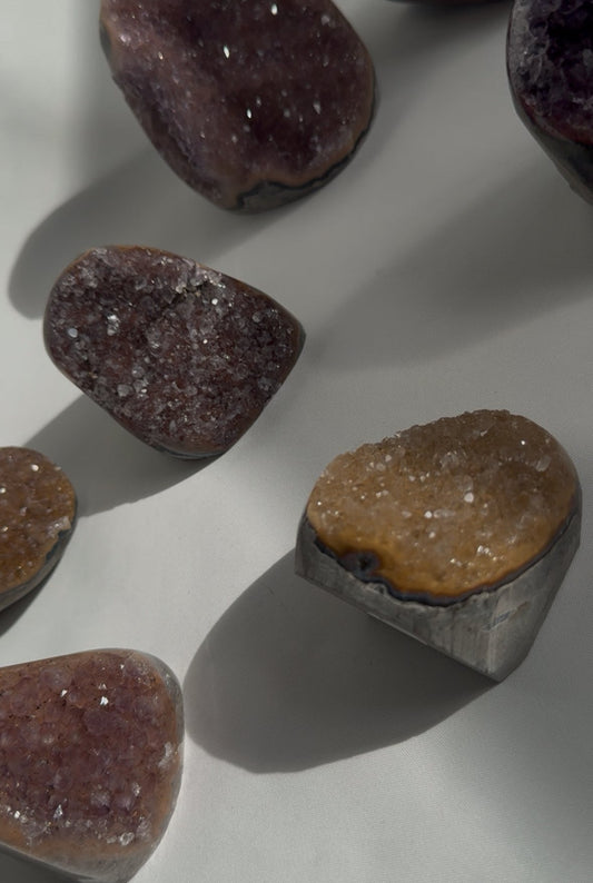 Rainbow Galaxy Amethyst Crystal Cut Base