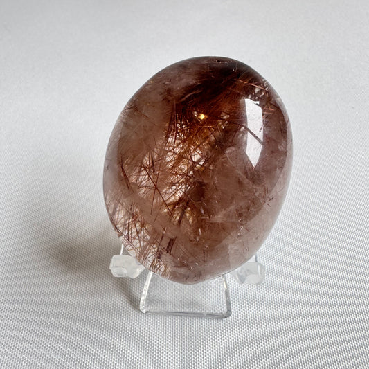 Red Rutile in Quartz Crystal Lense #3