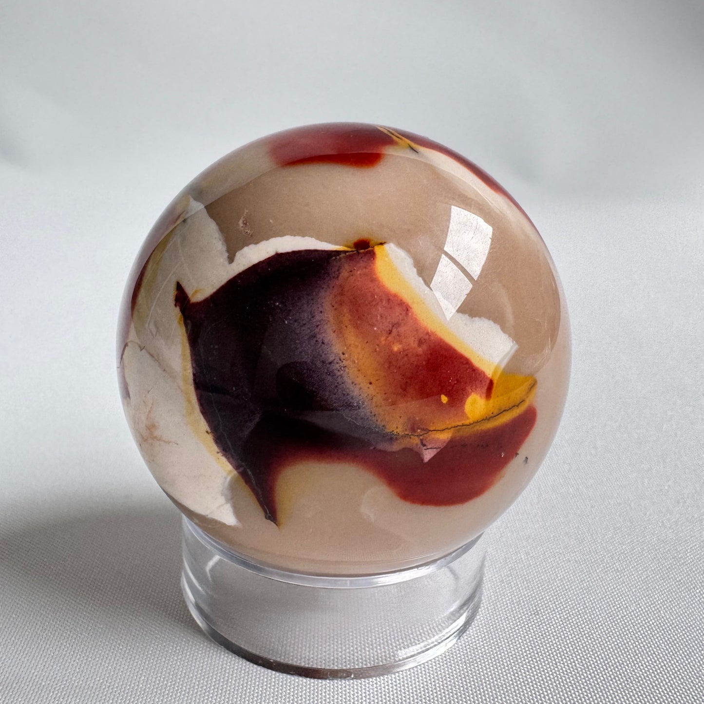 Polished Mookite Crystal Sphere | Bespoke Crystals with rich earthy hues of purple, yellow, and beige. A collectible gemstone for vitality and balance.