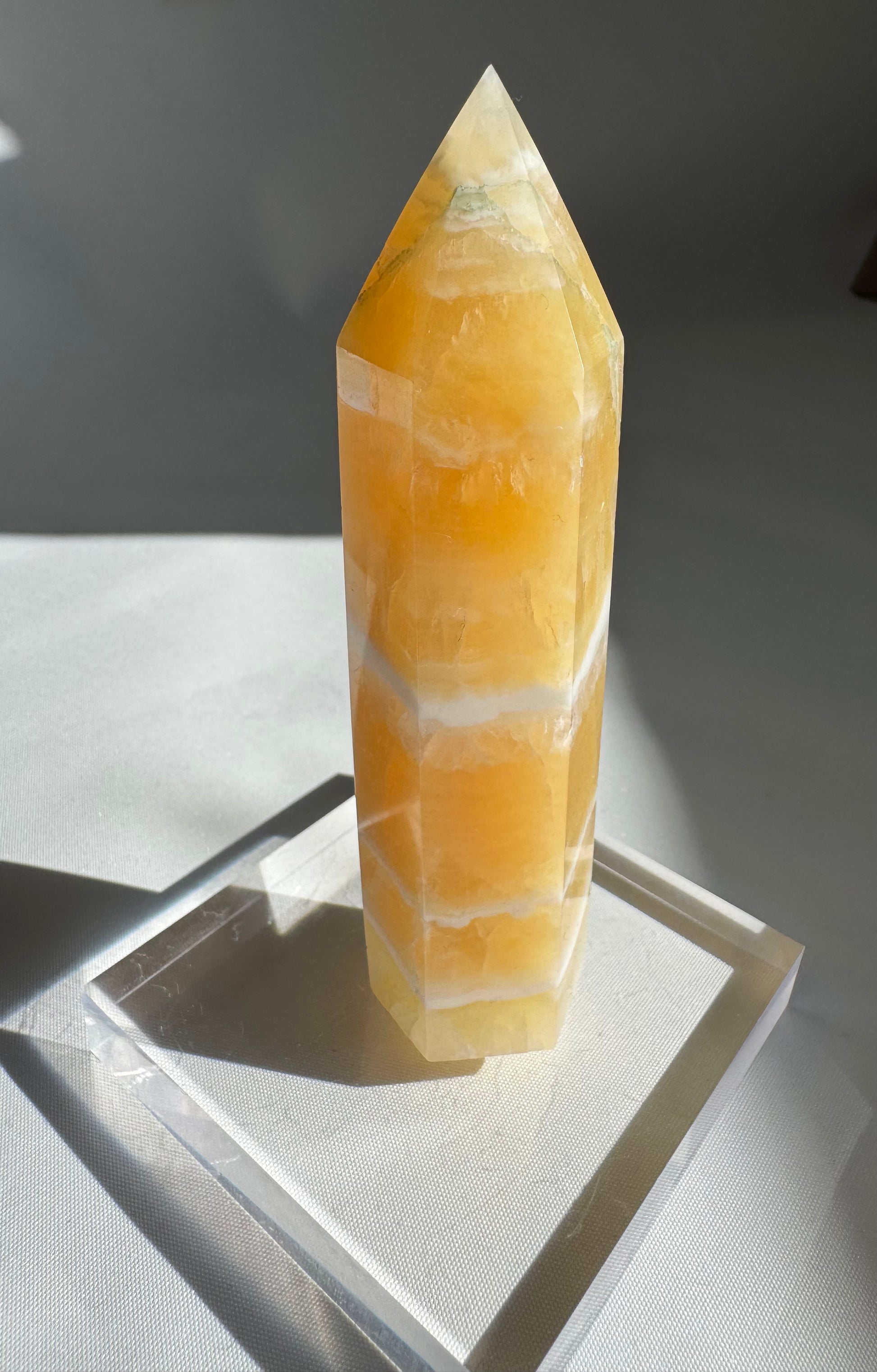 Vibrant Orange Calcite Crystal Tower | Bespoke Crystals