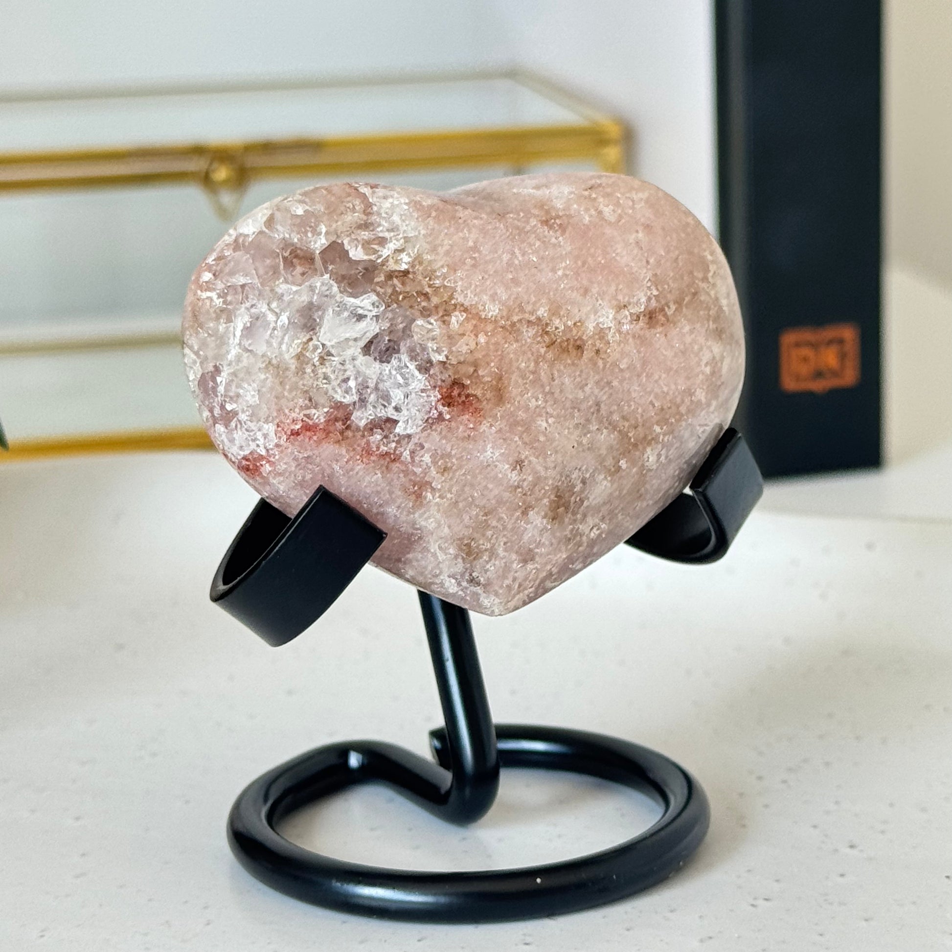 Pink Amethyst Druze Heart | Bespoke Crystals Auckland