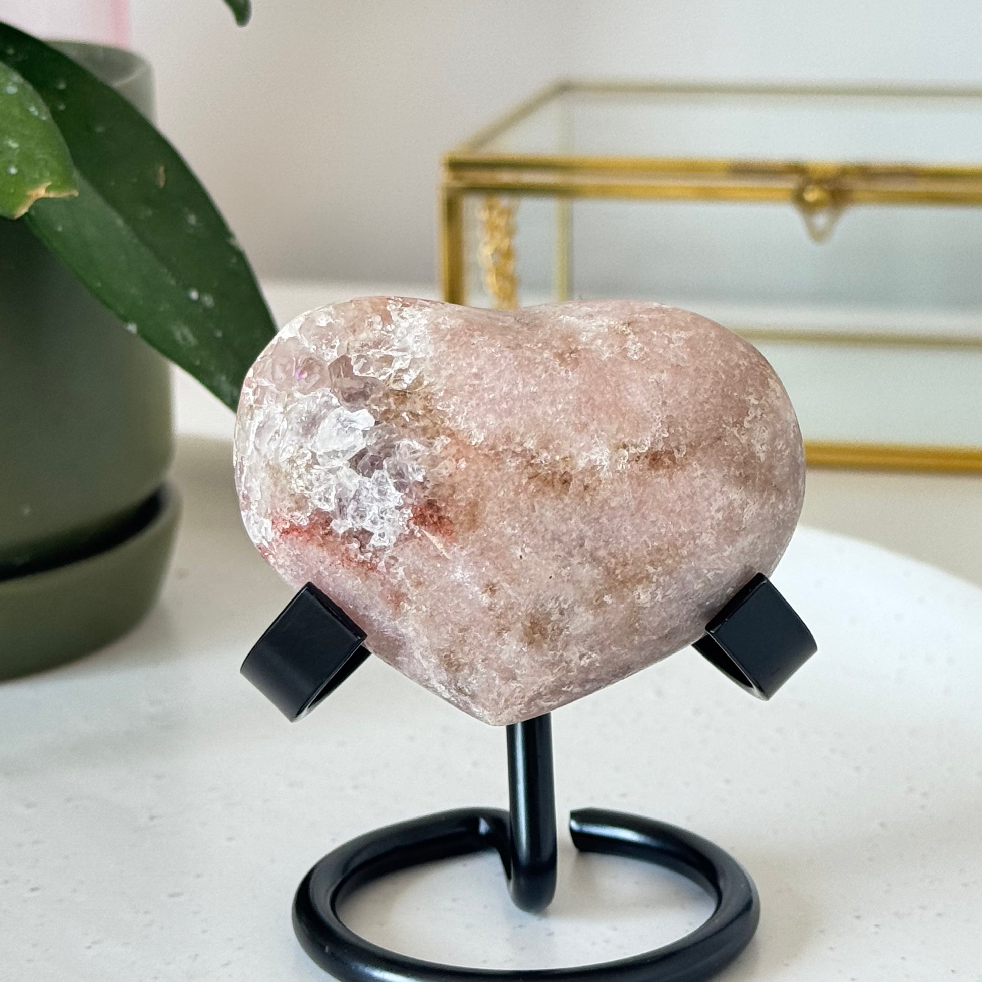 Pink Amethyst Druze Heart | Bespoke Crystals Auckland NZ