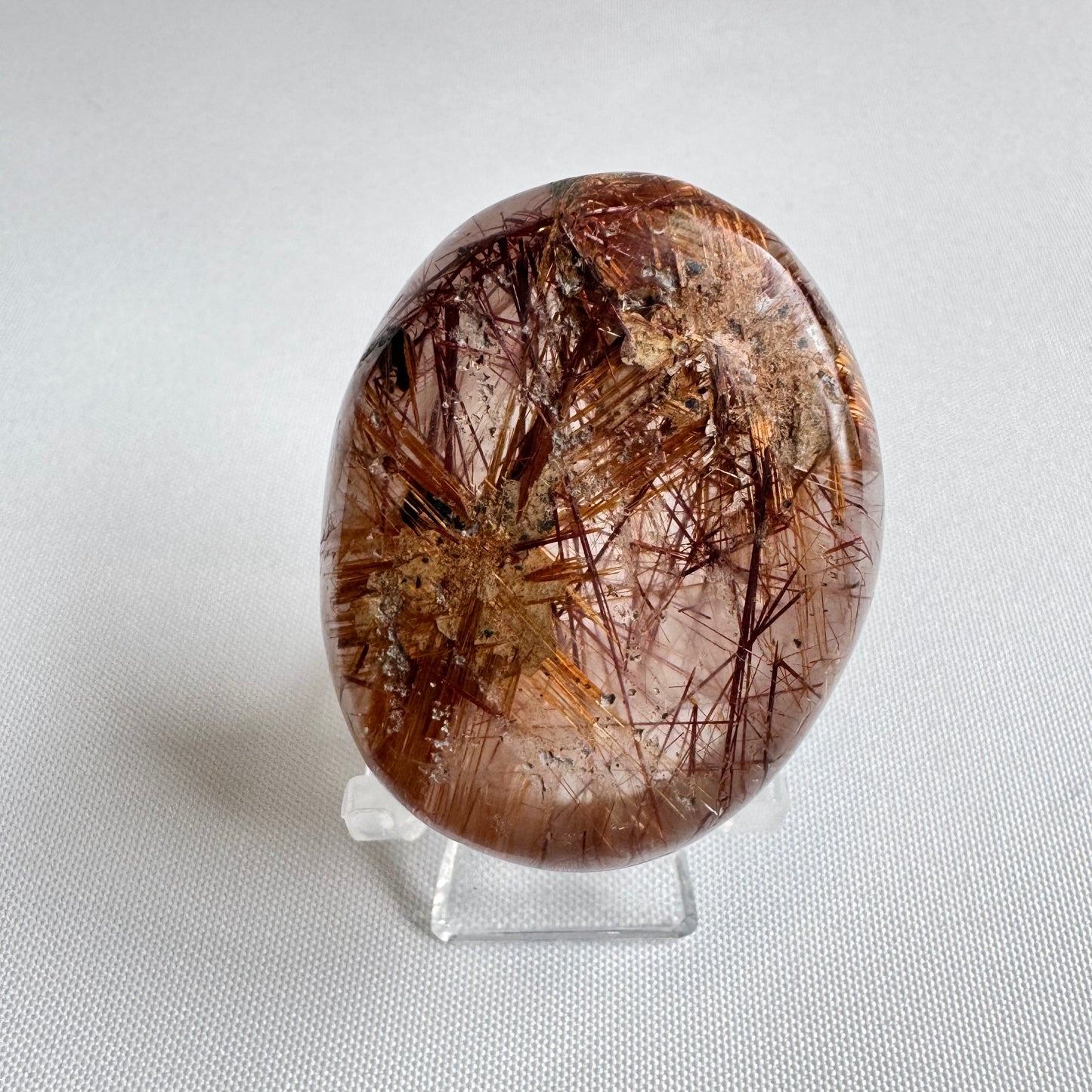 Red Rutile in Quartz Crystal Lense #3