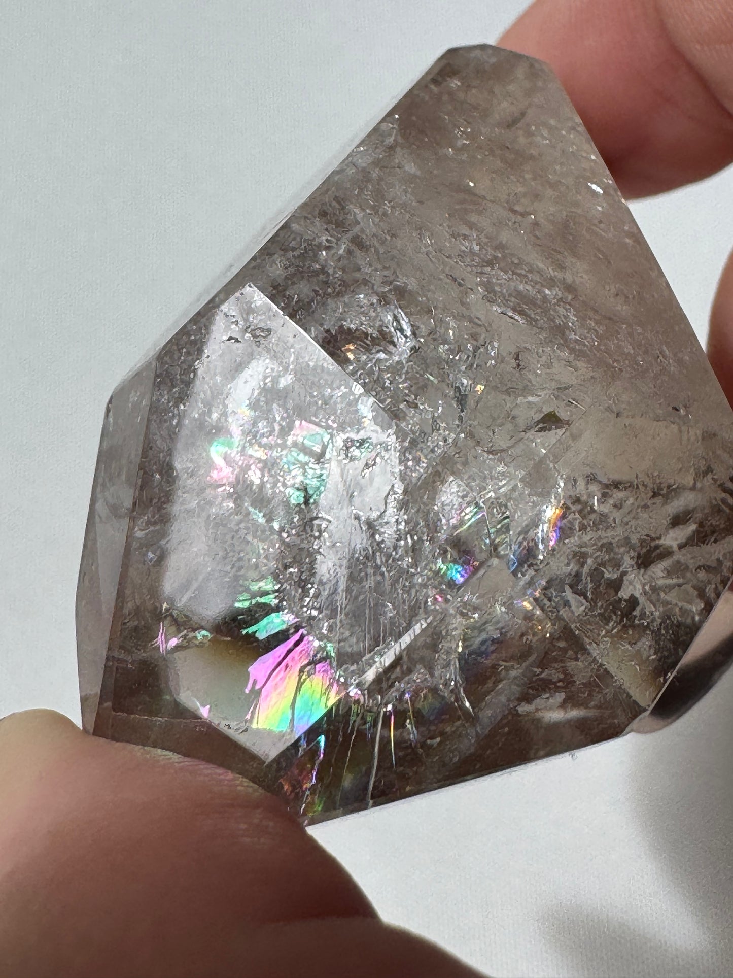 smoky quartz freeform with internal rainbows and natural facets | Healing Crystals NZ