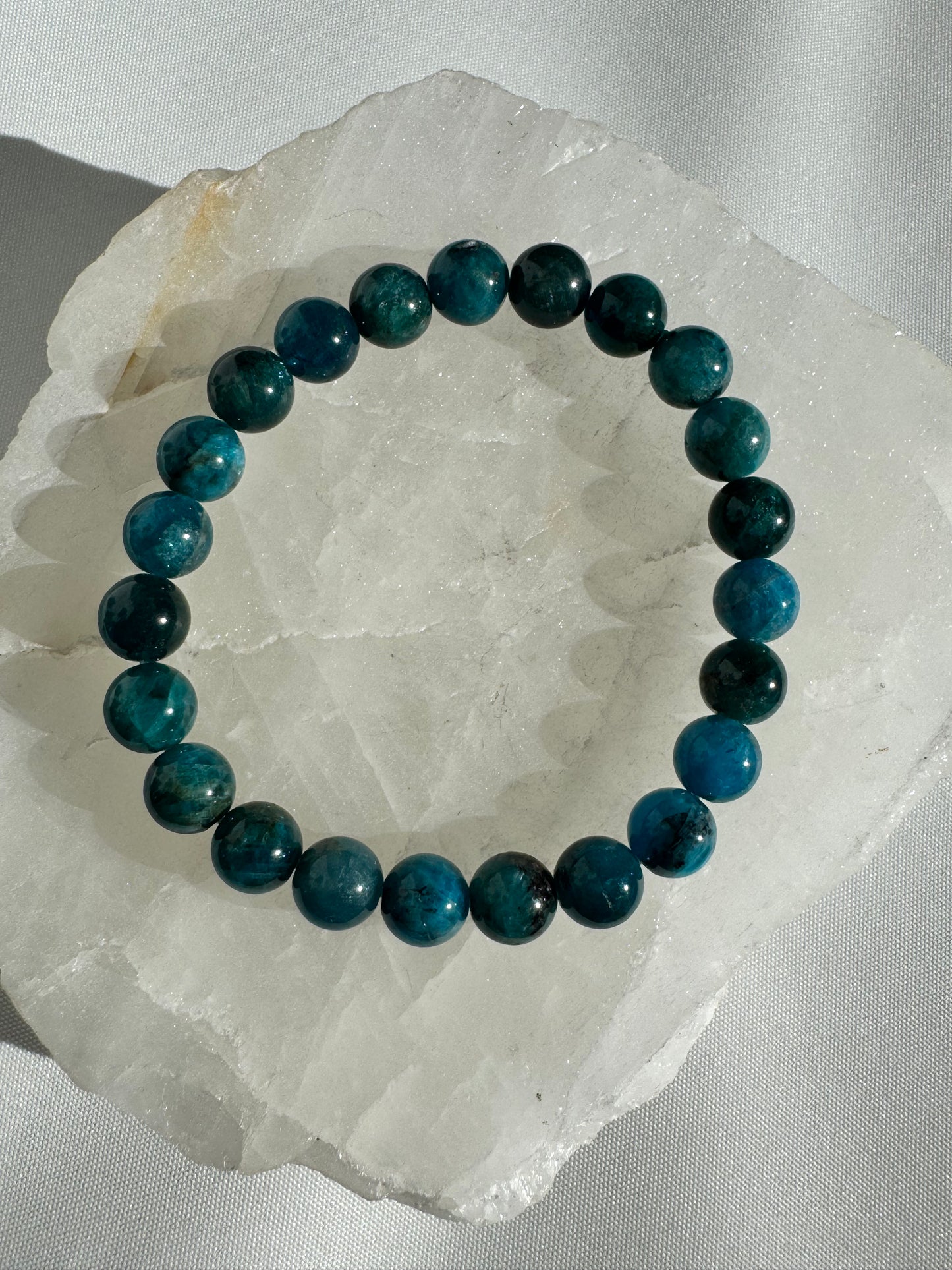 Blue Apatite Crystal Bracelets 8mm | Bespoke Crystals