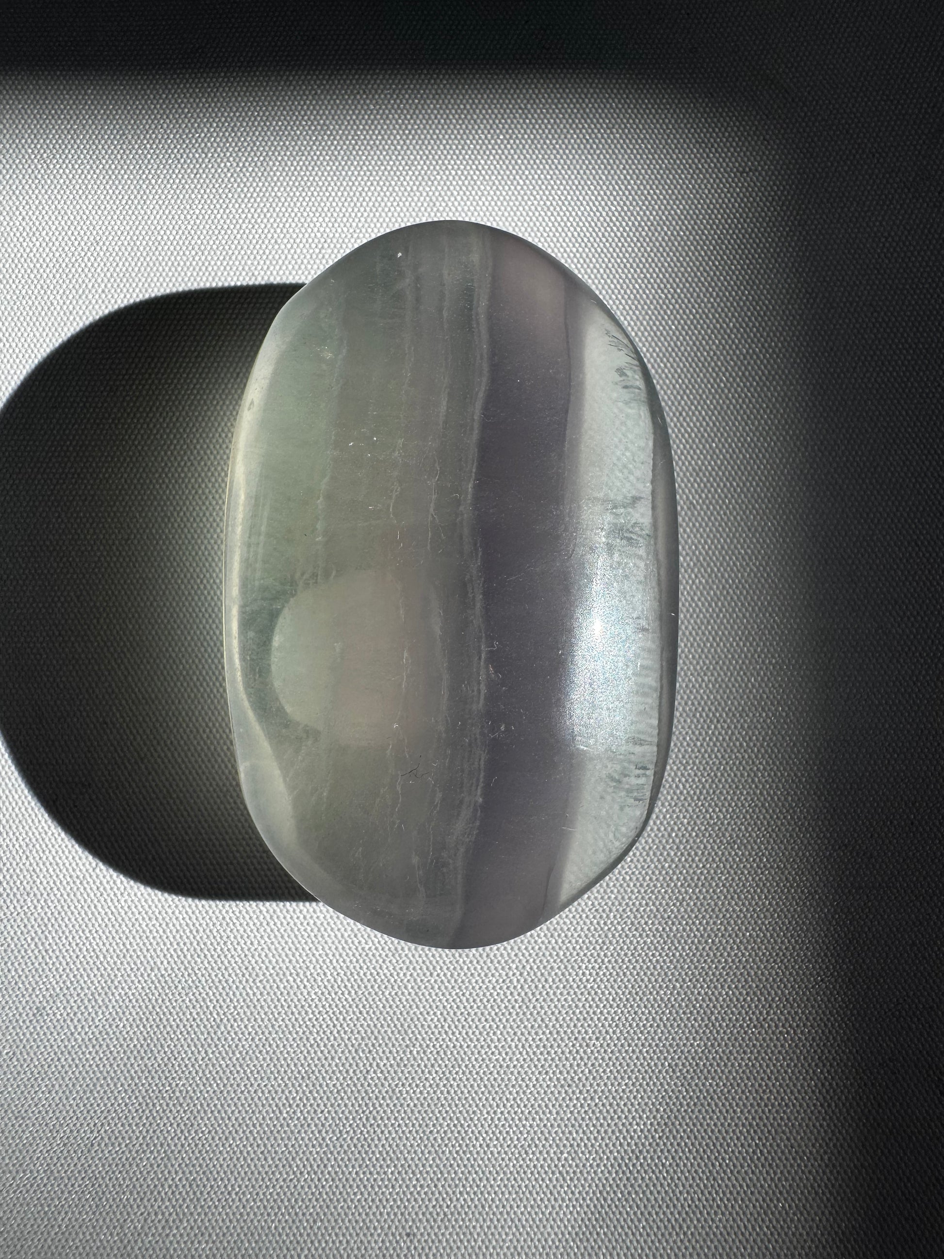 Polished Lavender Fluorite Palm Stone | Bespoke Crystals