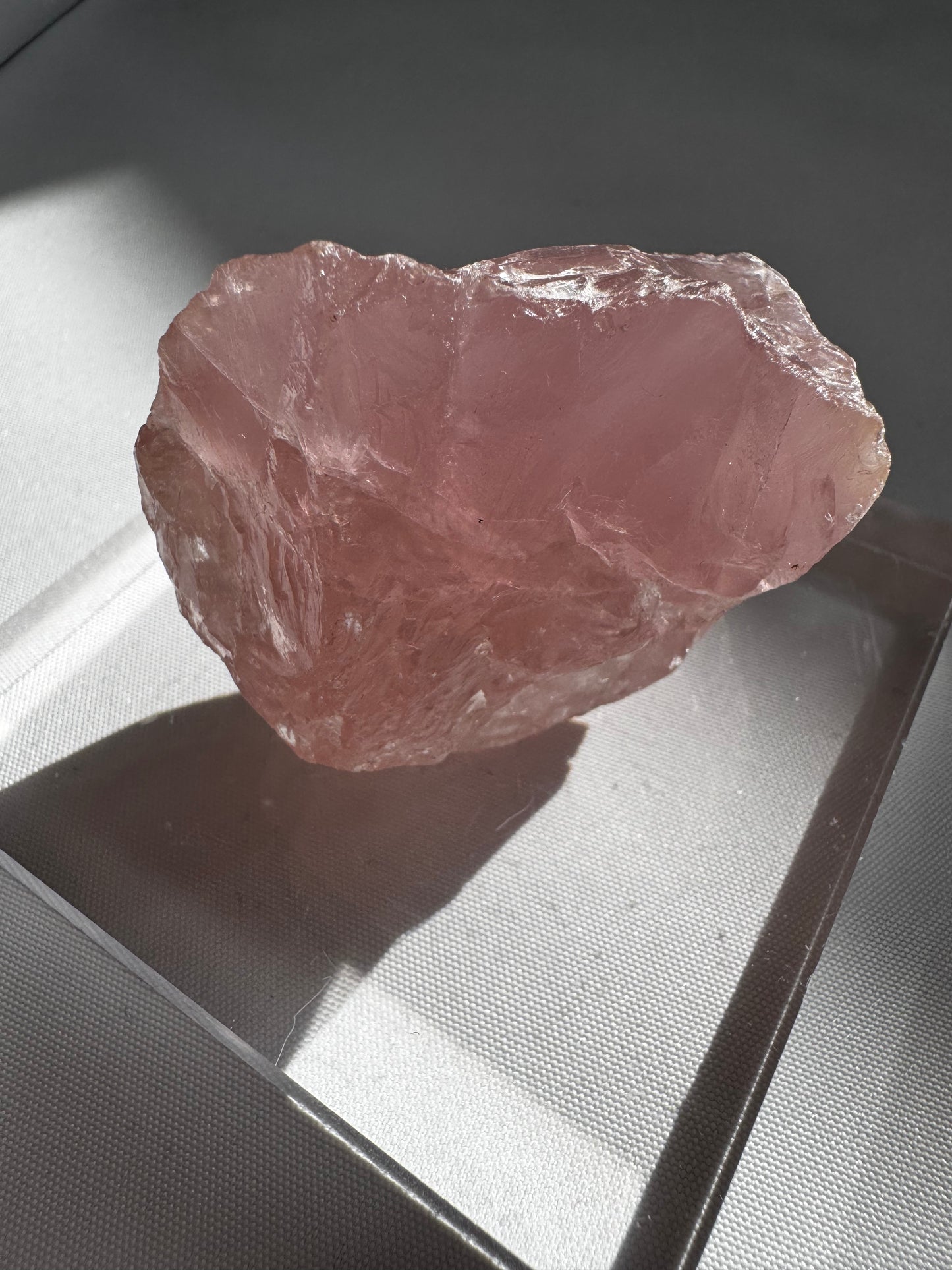 Raw rose quartz crystal with deep pink colouration | Bespoke Crystals