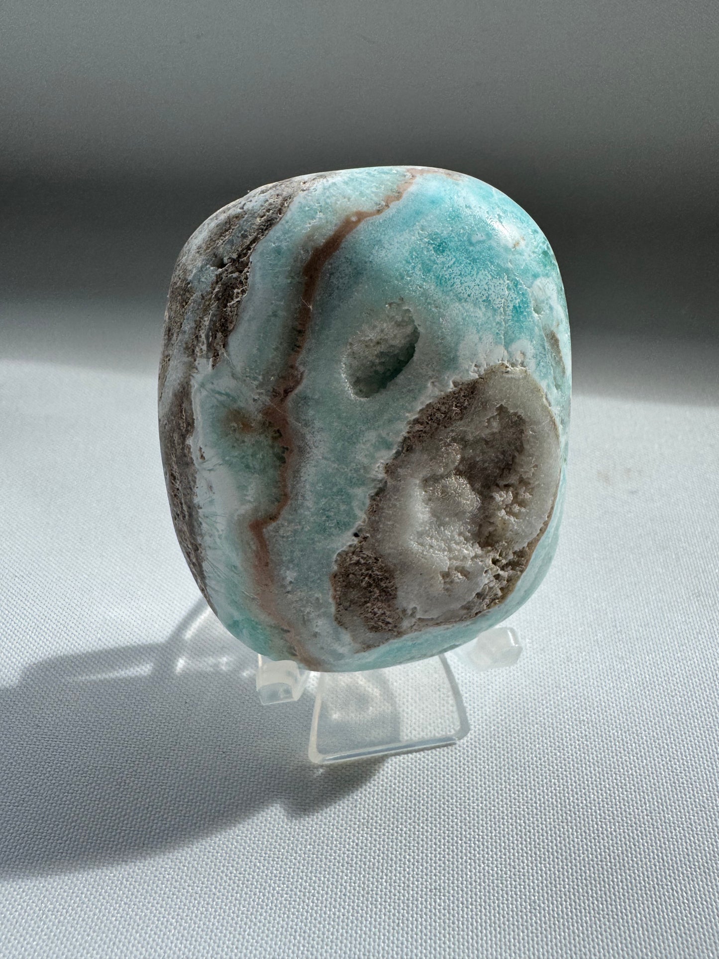 Blue Aragonite Crystal Palm Stone | Bespoke Crystals