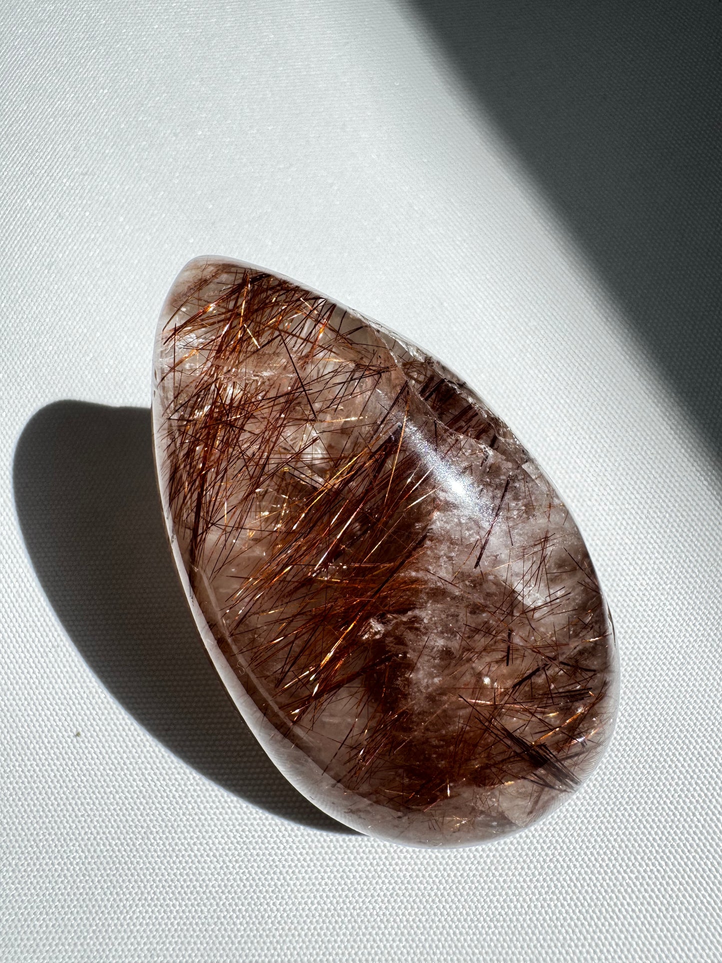 Red Copper Rutile in Quartz Crystal Lense #3