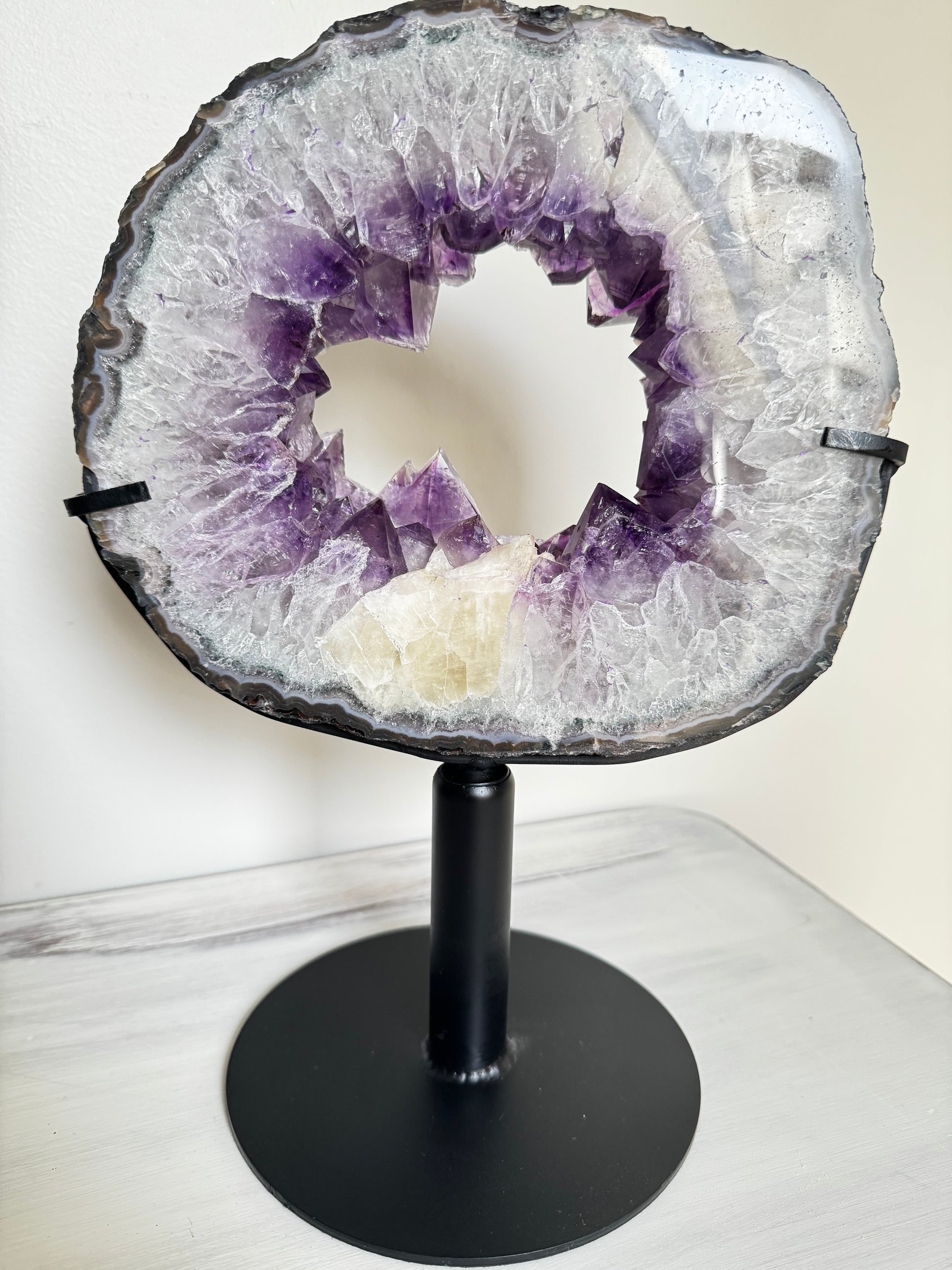 Amethyst Window on Rotating Custom Stand | Bespoke Crystals NZ