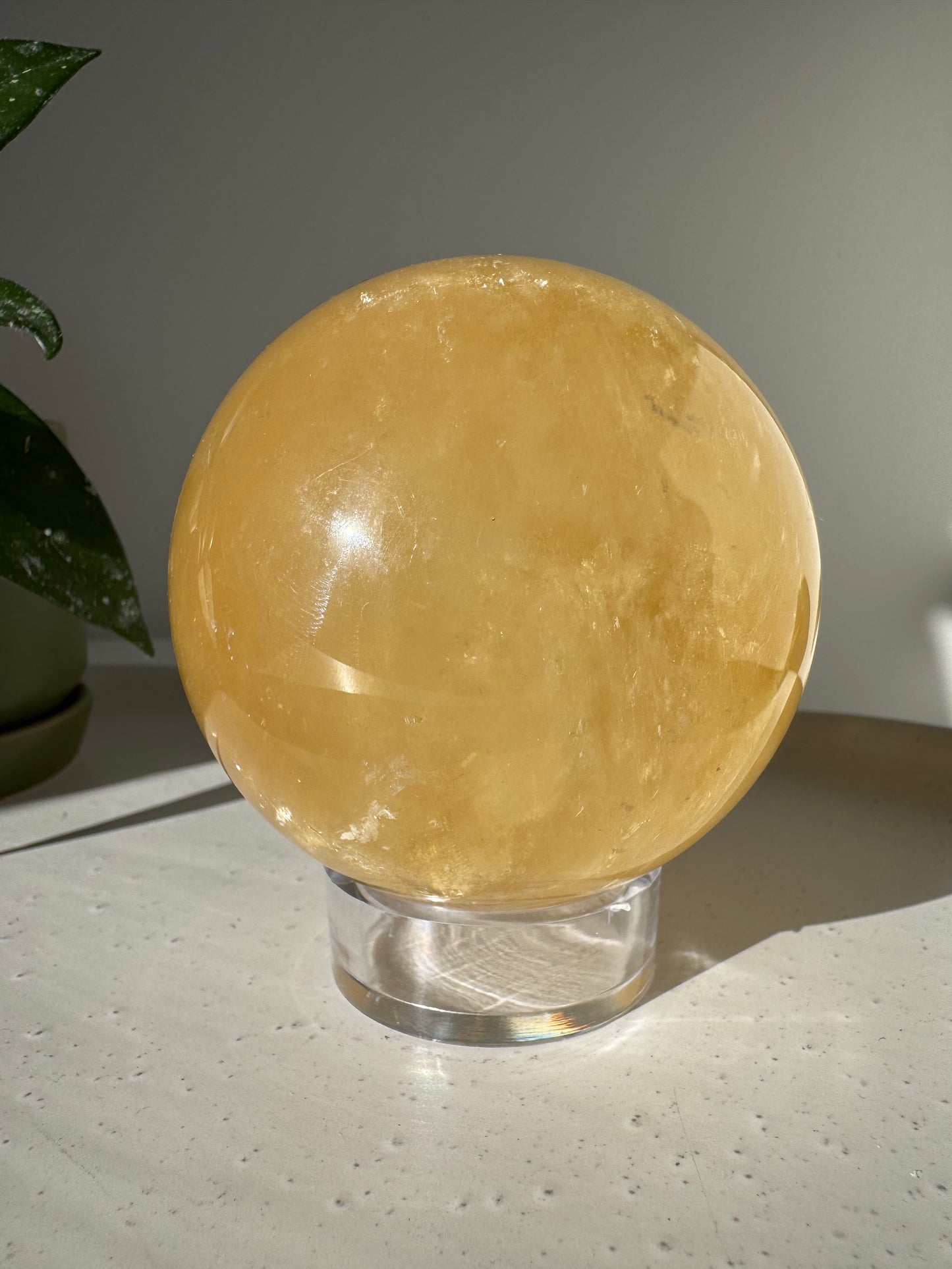 Rainbow Honey Calcite Crystal Sphere | Bespoke Crystals Auckland NZ