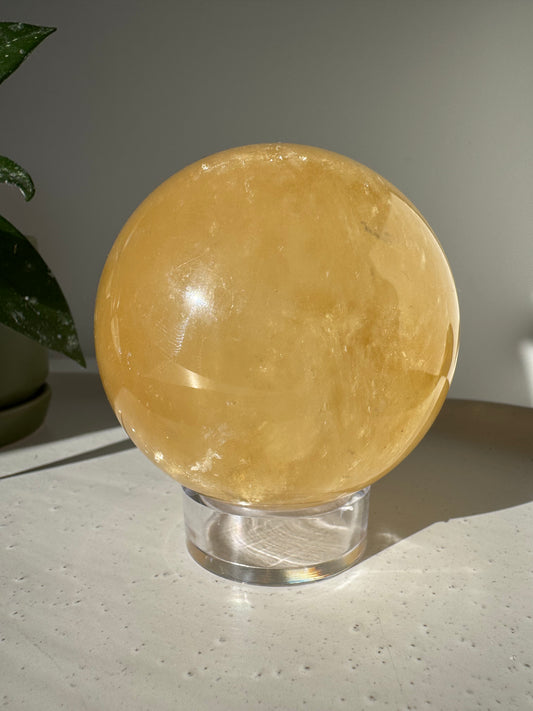 Rainbow Honey Calcite Crystal Sphere | Bespoke Crystals Auckland NZ