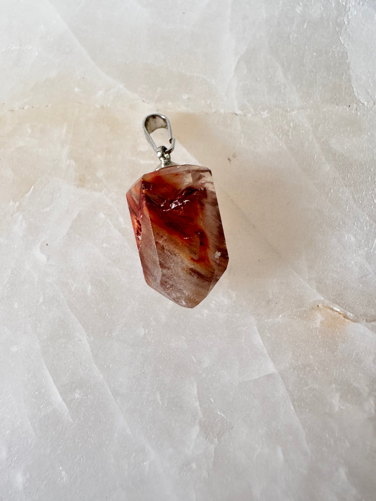 Red Amphibole Quartz Pendant |Bespoke Crystals