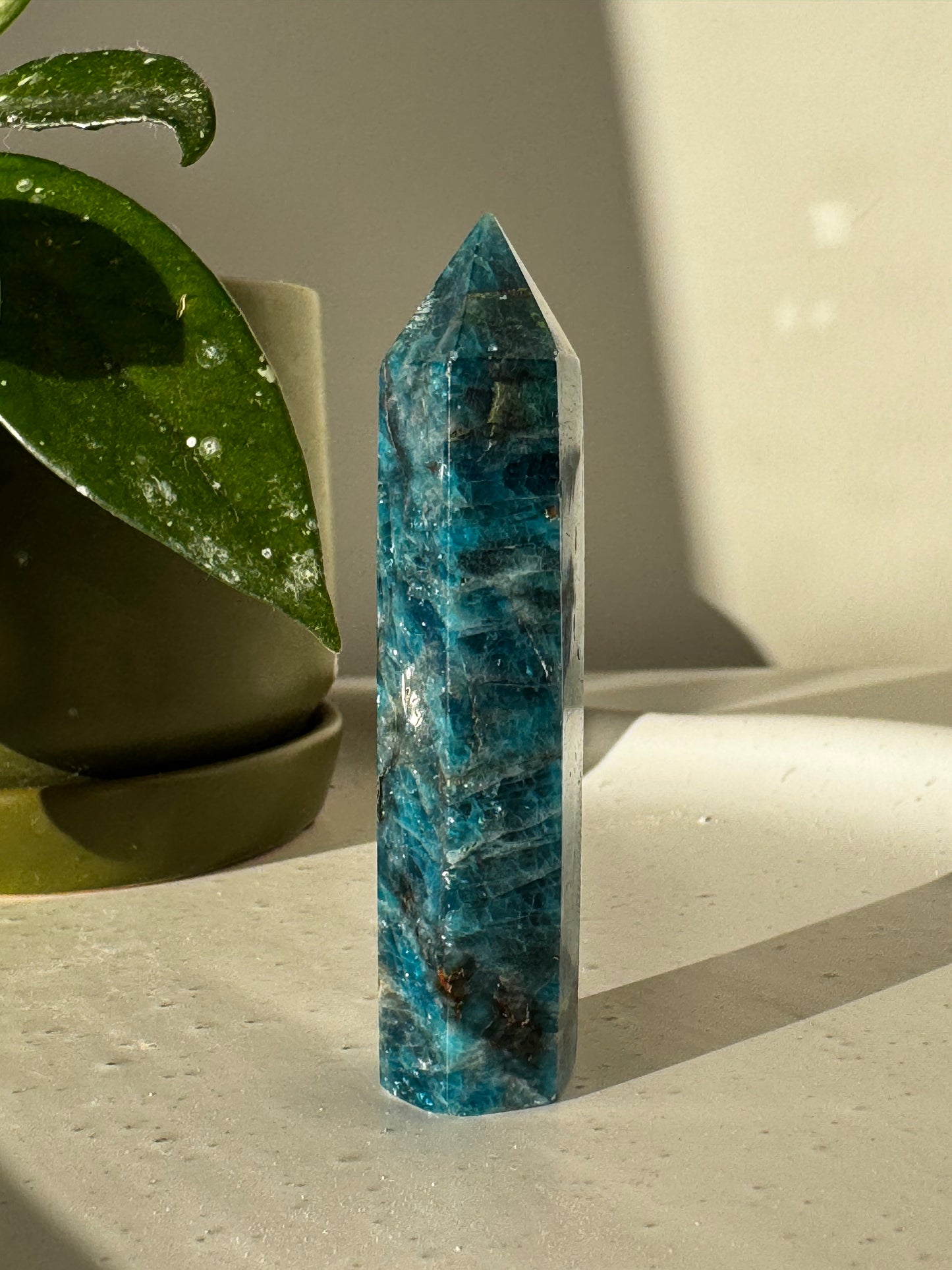 Blue Apatite Point | Bespoke Crystals Online NZ